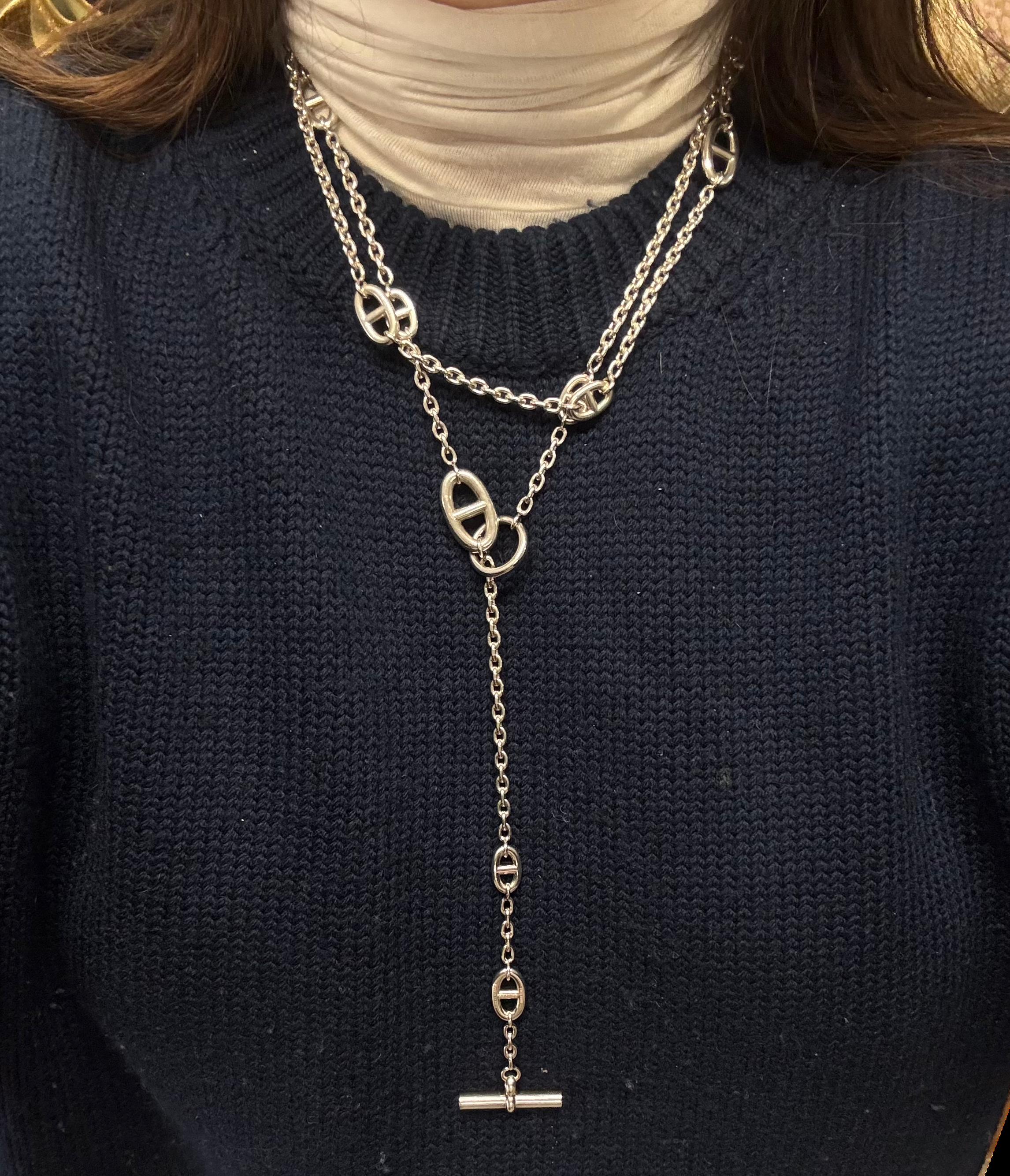 Hermes Farandole 120cm Silver Long Necklace