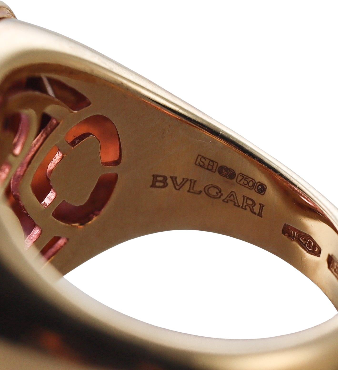Bulgari Sassi Amethyst Diamond Gold Ring