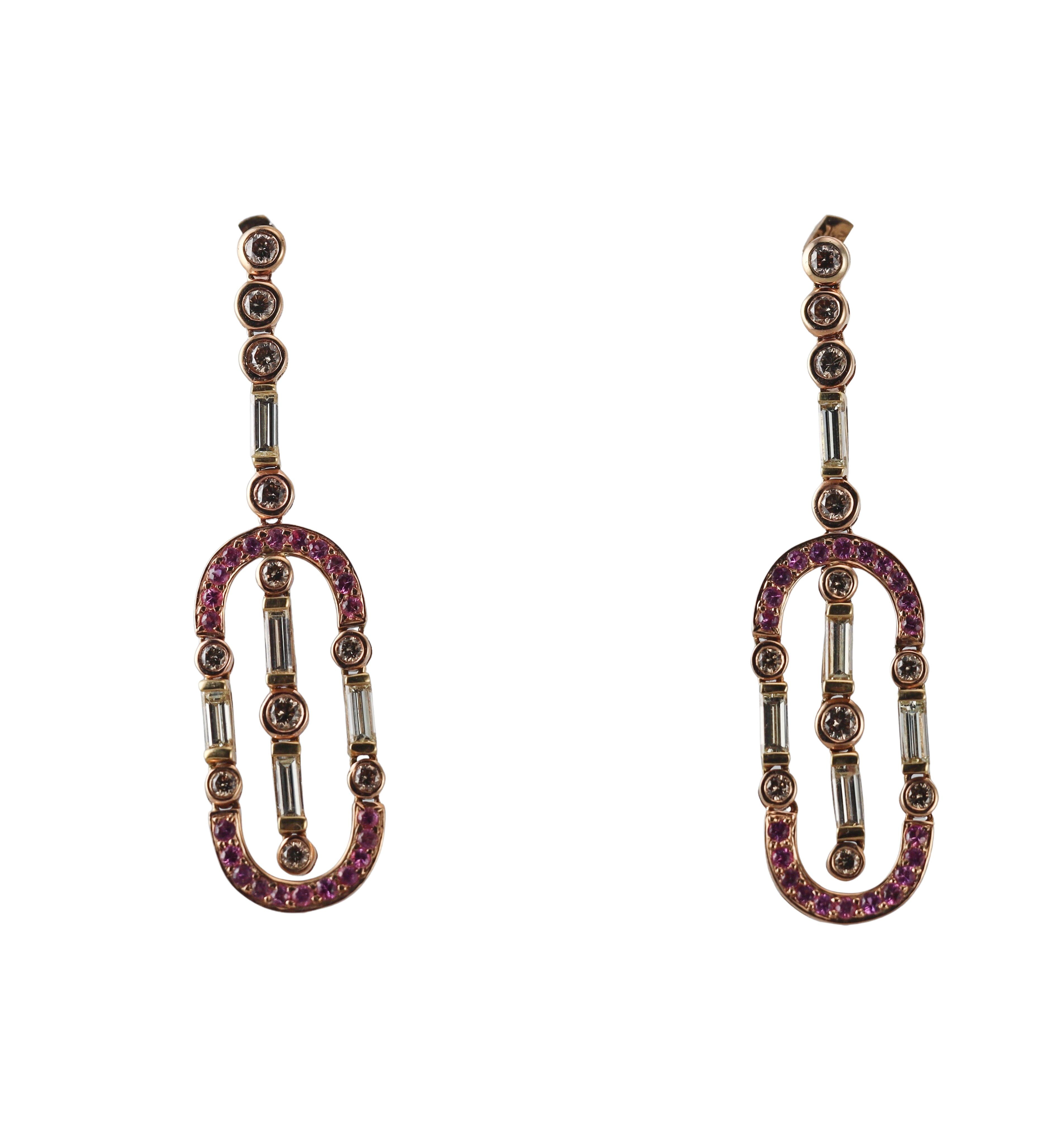 South Sea Pearl Diamond Pink Sapphire Gold Chandelier Night & Day Earrings