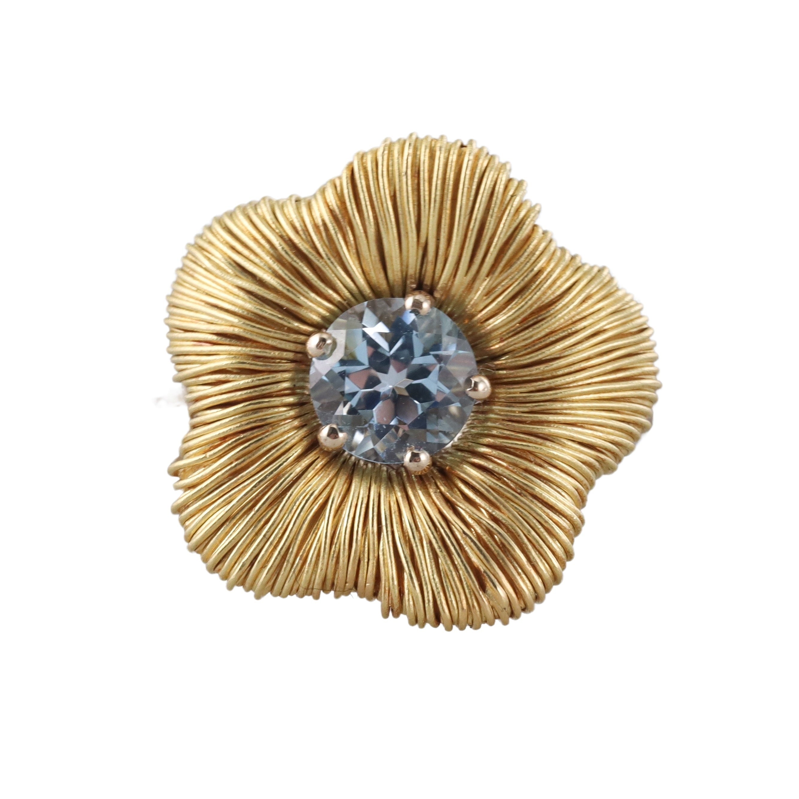 Pasquale Bruni 18k Gold Blue Topaz Flower Ring