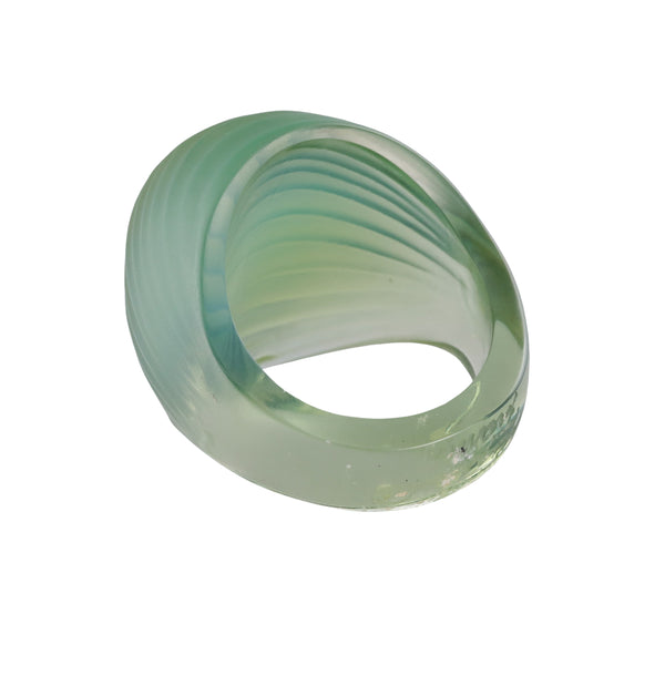 Lalique Gourmande Light Green Crystal Ring