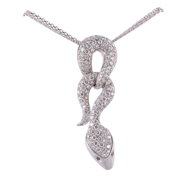 Giorgio Visconti Gold Diamond Snake Pendant Necklace