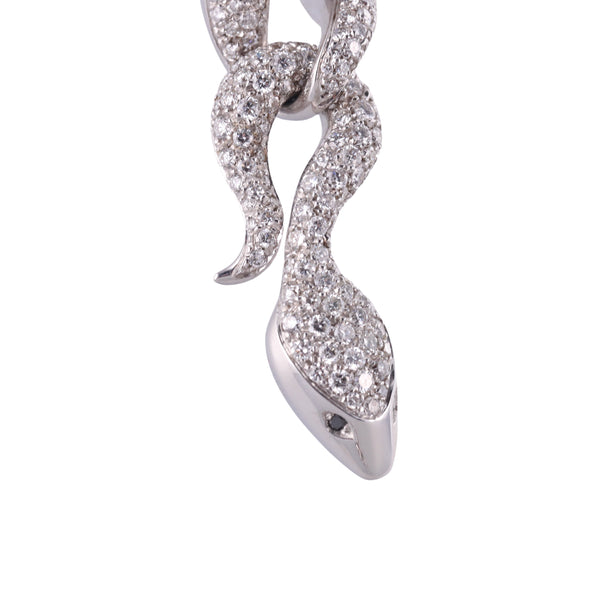 Giorgio Visconti Gold Diamond Snake Pendant Necklace