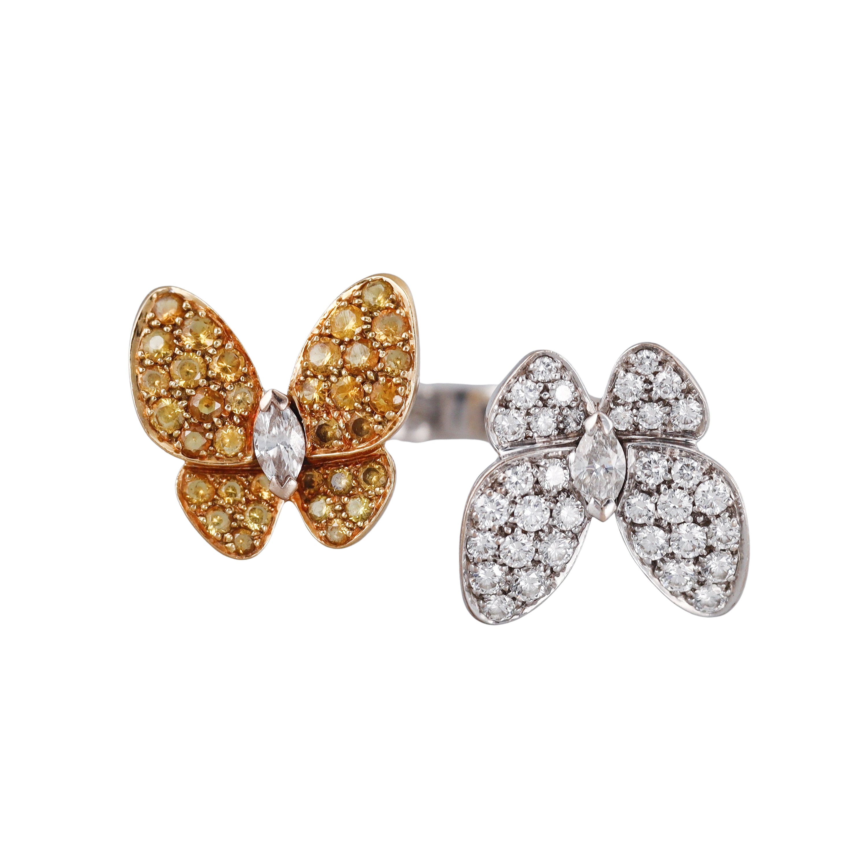 Van Cleef & Arpels Between the Finger Butterfly Diamond Sapphire Gold Ring