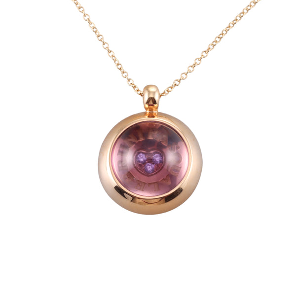 Pasquale Bruni 18k Gold Pink Sapphire Quartz Pendant Necklace