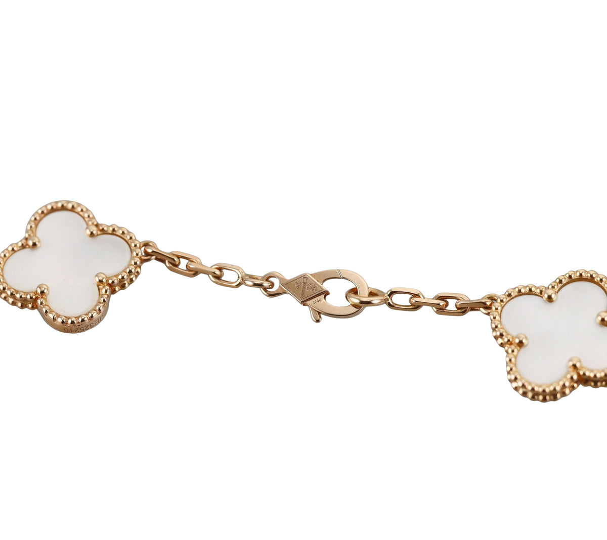 Van Cleef & Arpels Vintage Alhambra 10 Motif Mother of Pearl Gold Necklace