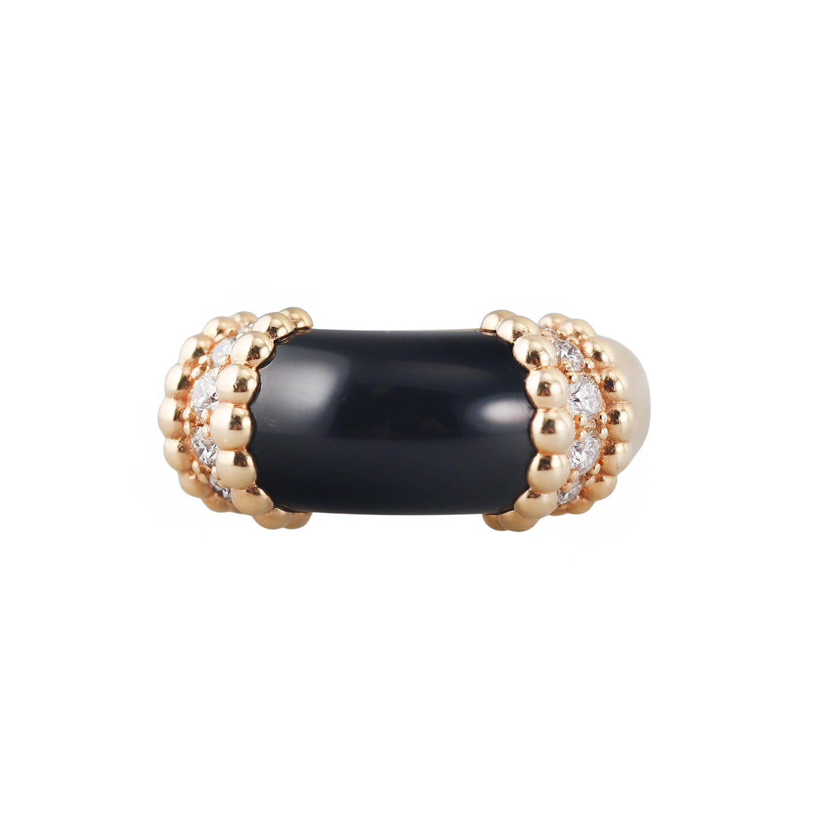 Van Cleef & Arpels Perlée Couleurs Gold Diamond Onyx Ring