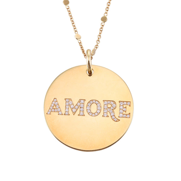 Pasquale Bruni 18k Gold Diamond Amore Pendant Necklace