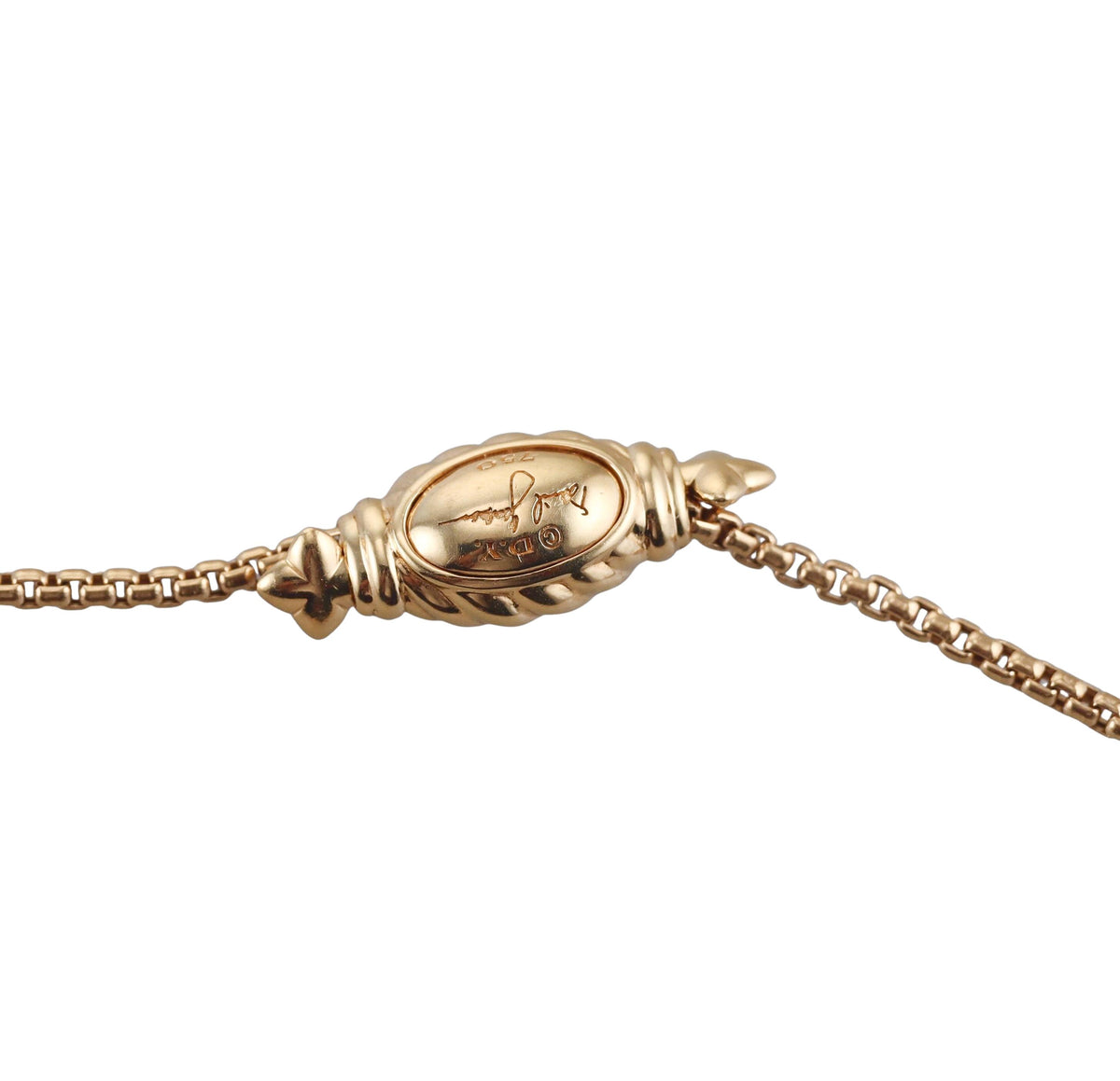 David Yurman Quatrefoil Diamond Gold Pendant Necklace