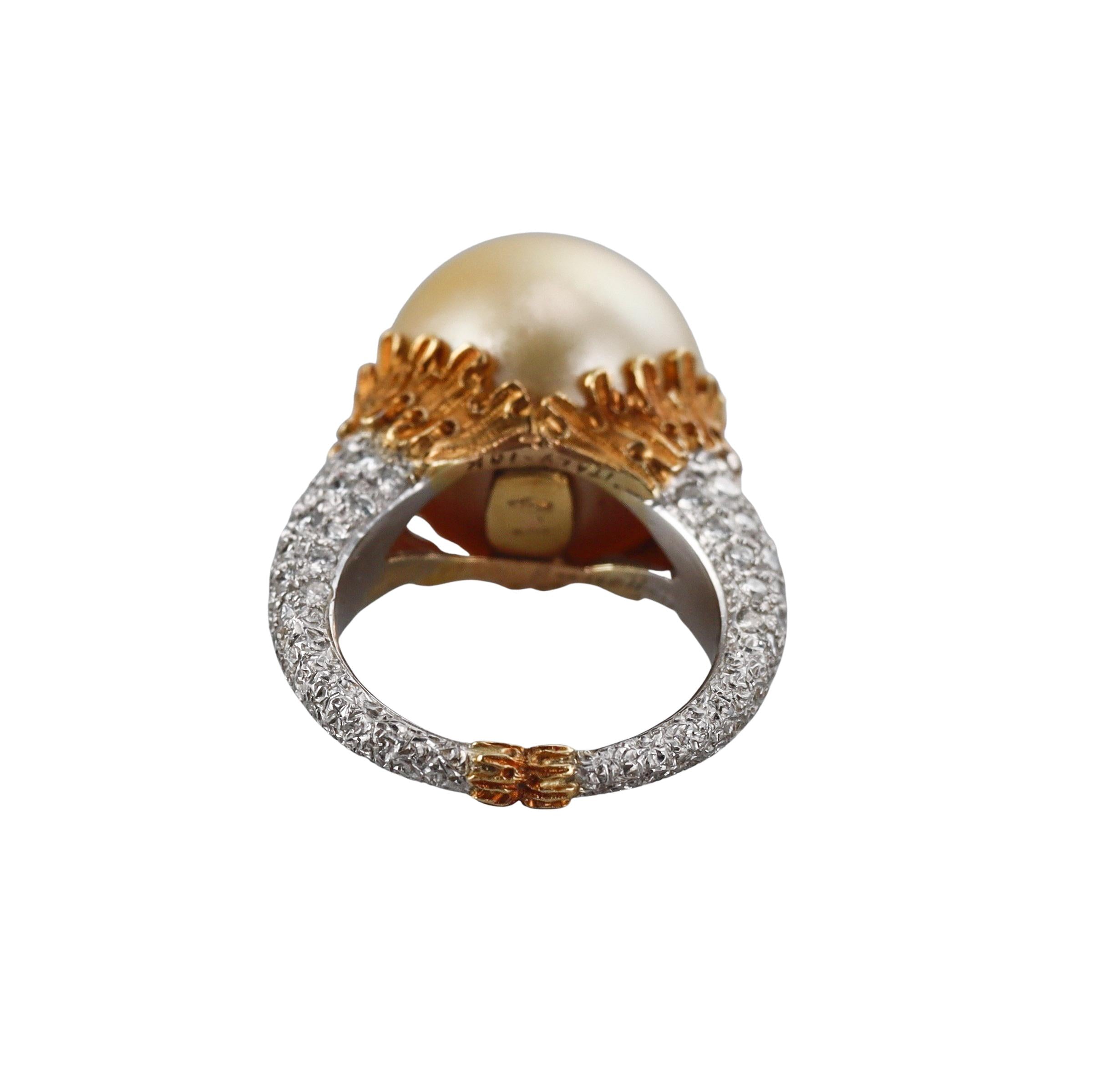 Buccellati South Sea Pearl Diamond Gold Ring