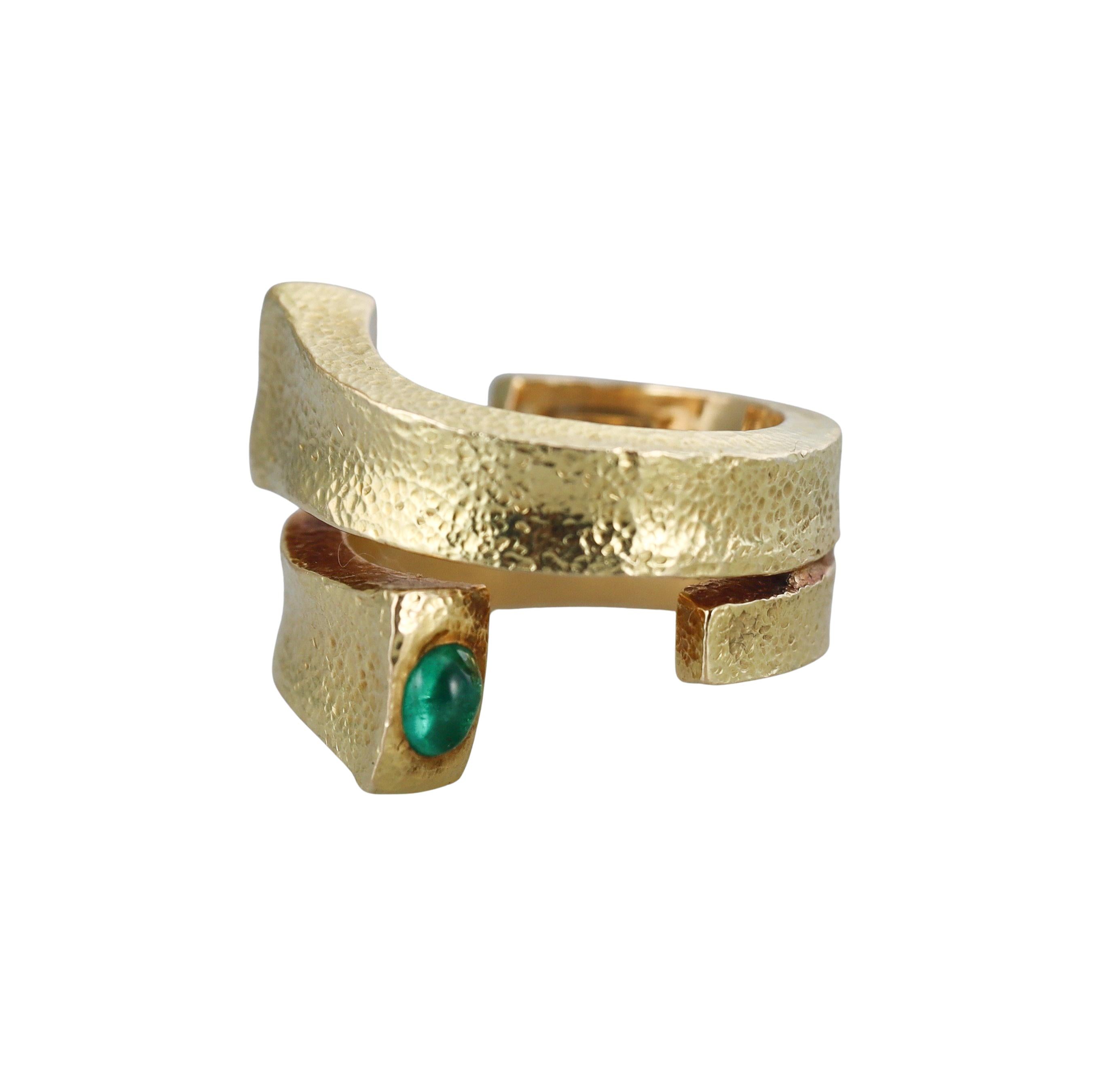 David Webb Gold Emerald Ruby Wrap Ring