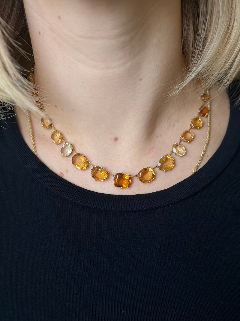 H. Stern Sunrise Citrine Diamond Sapphire Gold Necklace