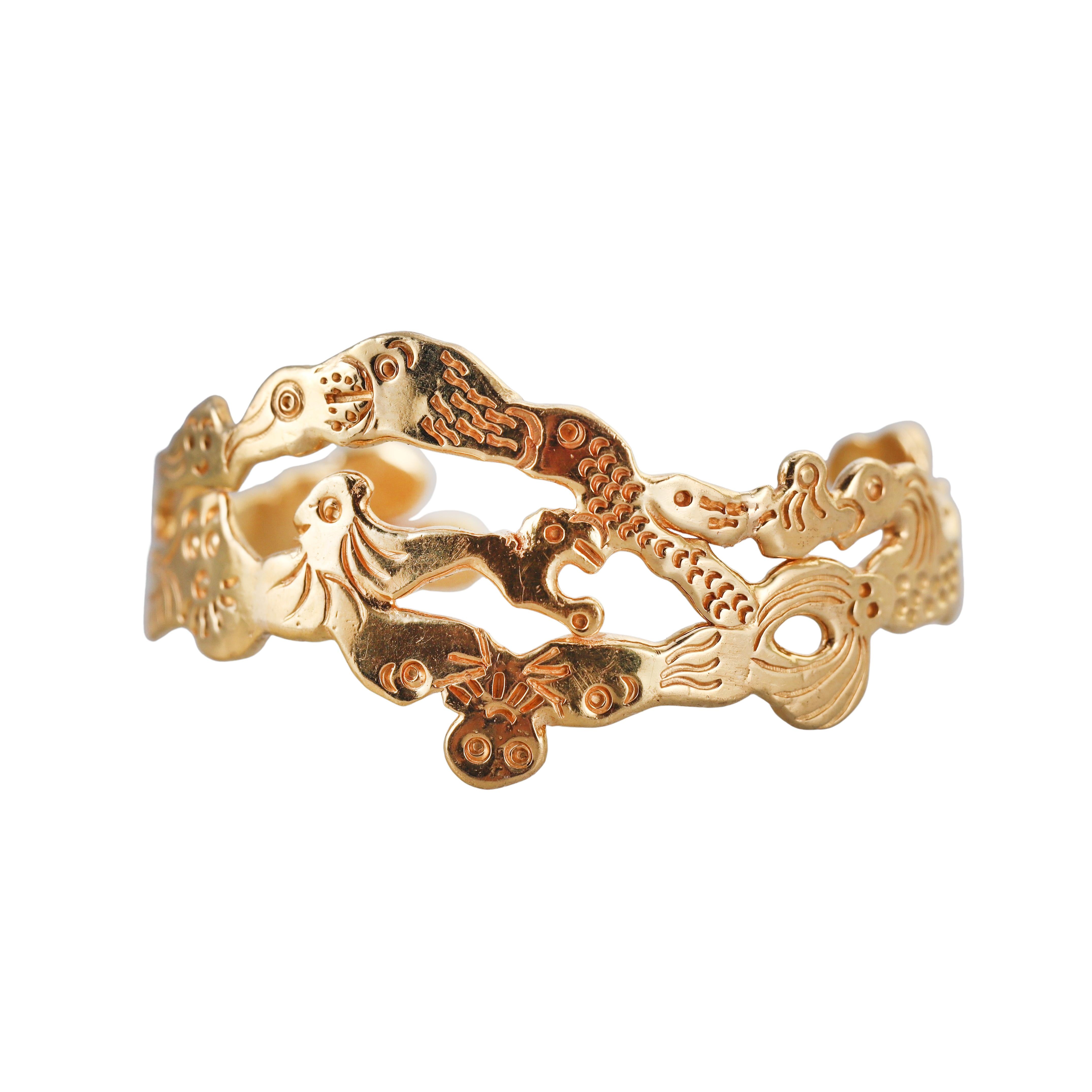 Jean Mahie Charming Monsters Gold Cuff Bracelet