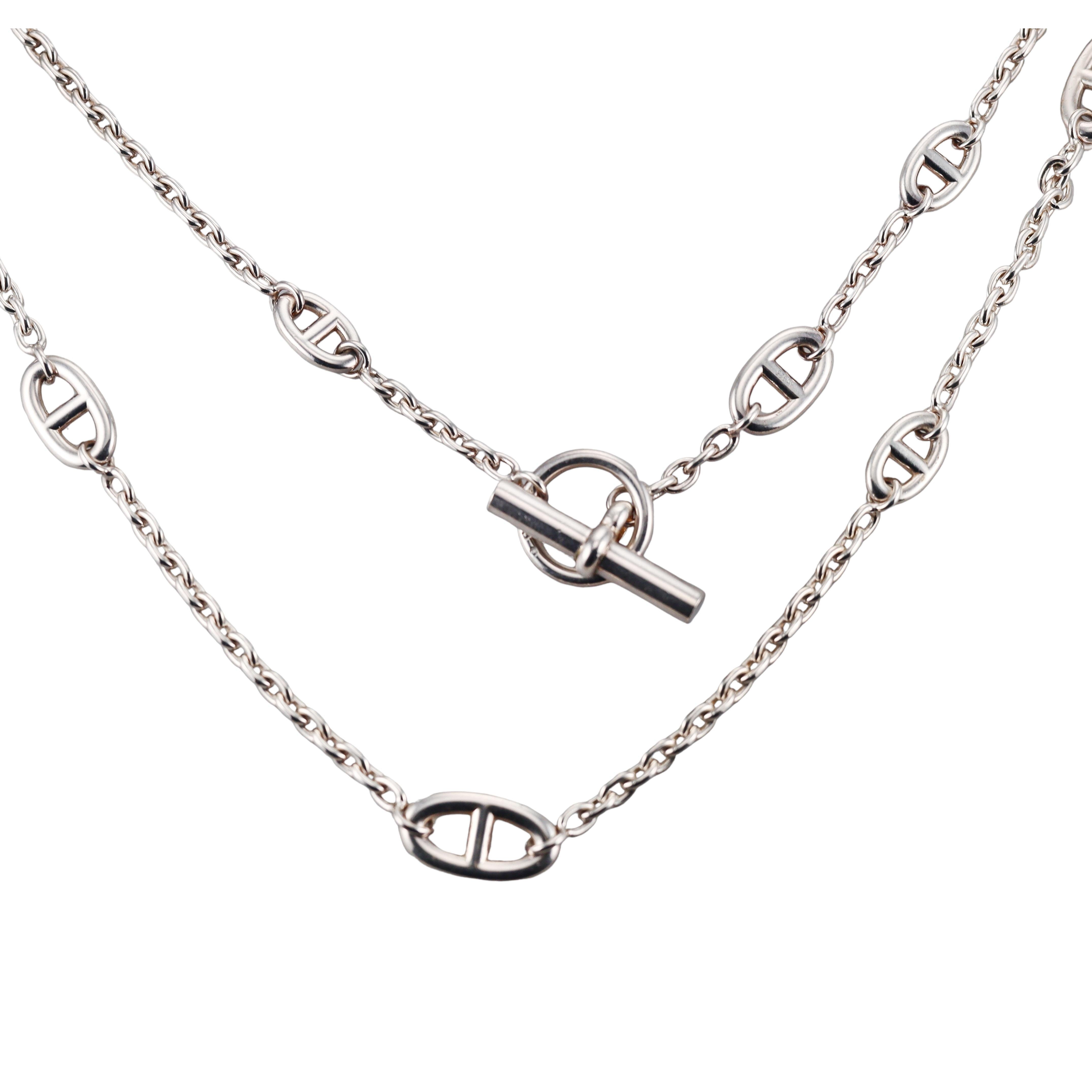 Hermes Farandole 120cm Silver Long Necklace
