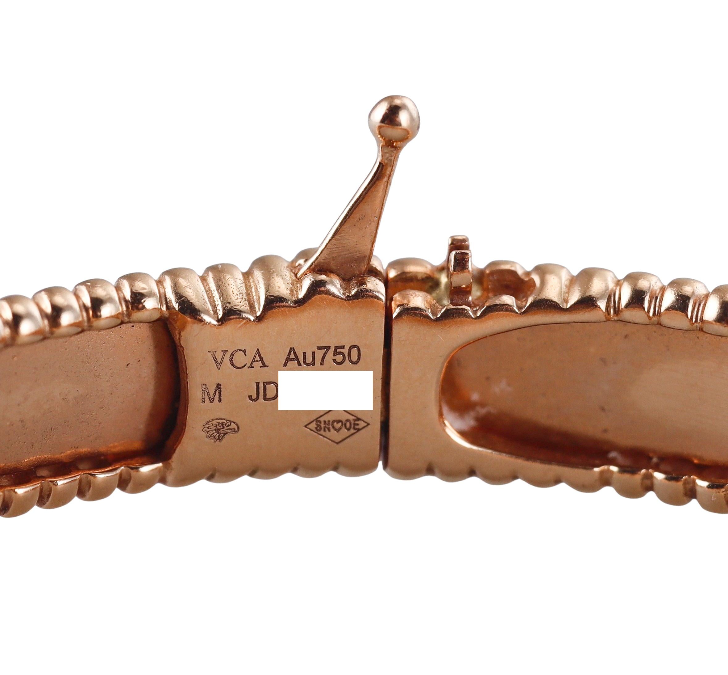 Van Cleef & Arpels Perlee Rose Gold Bracelet Size M