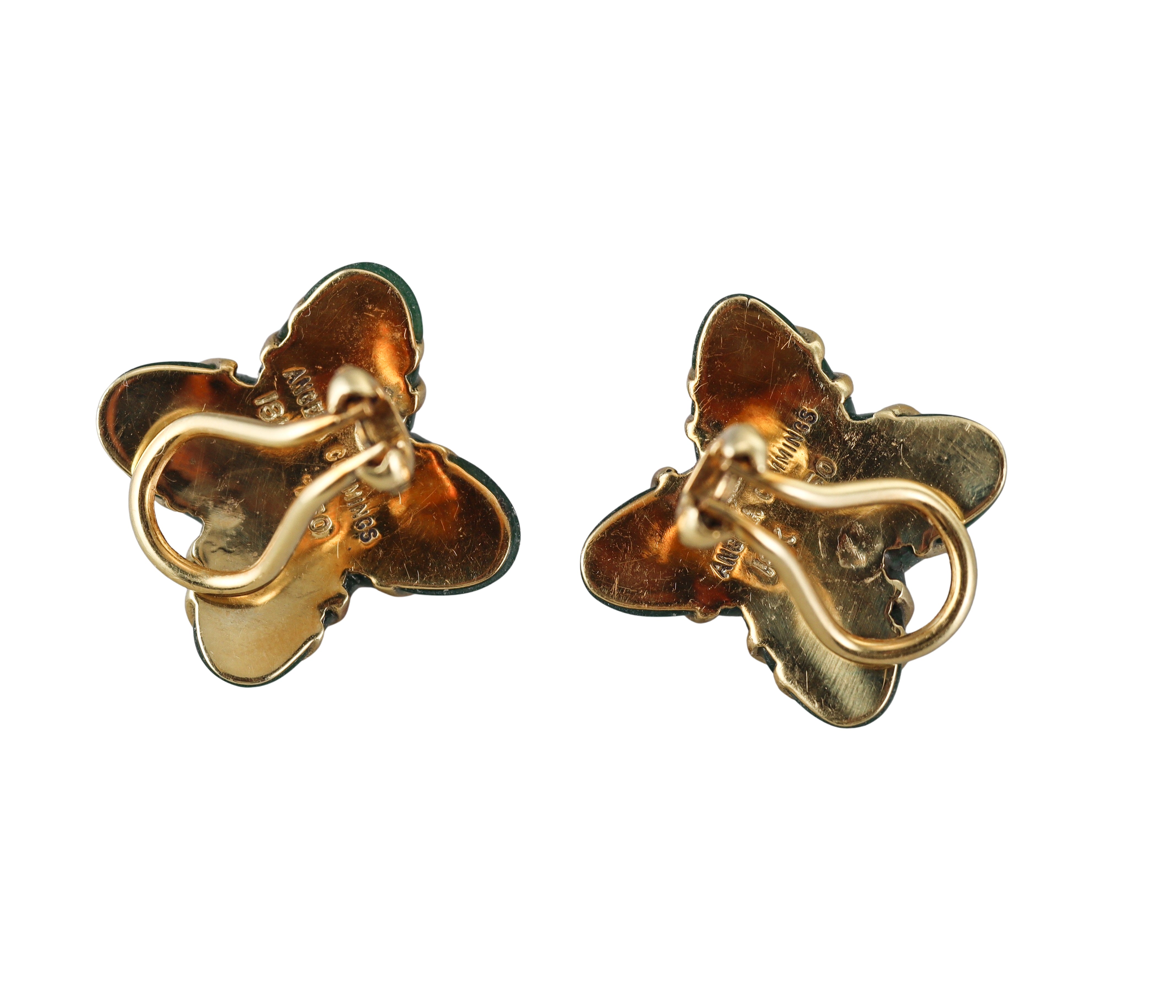 Angela Cummings Aventurine Gold Earrings