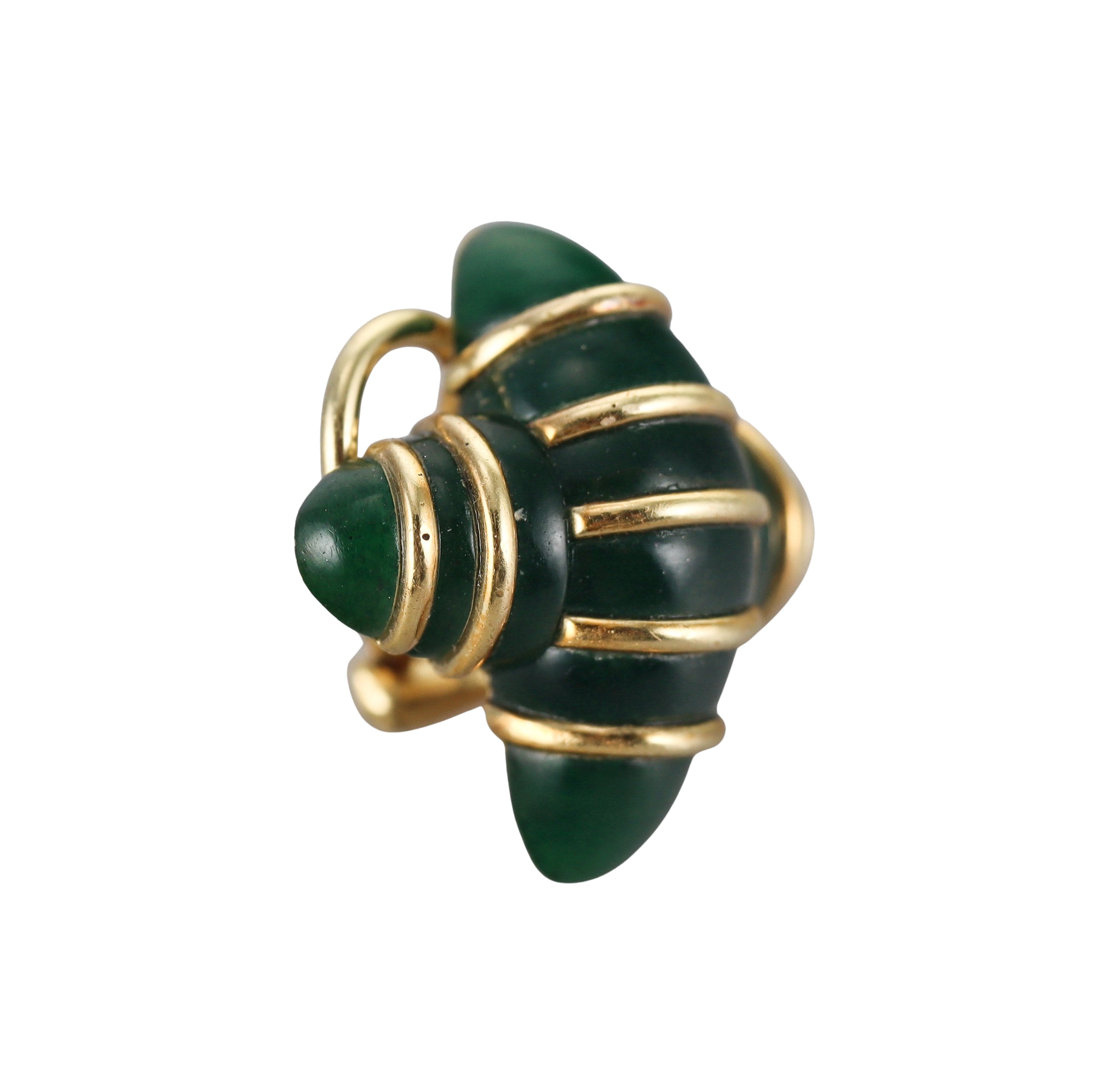 Angela Cummings Aventurine Gold Earrings