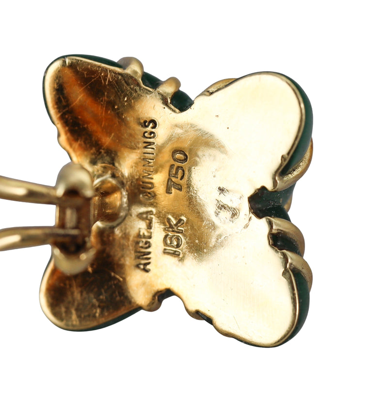 Angela Cummings Aventurine Gold Earrings