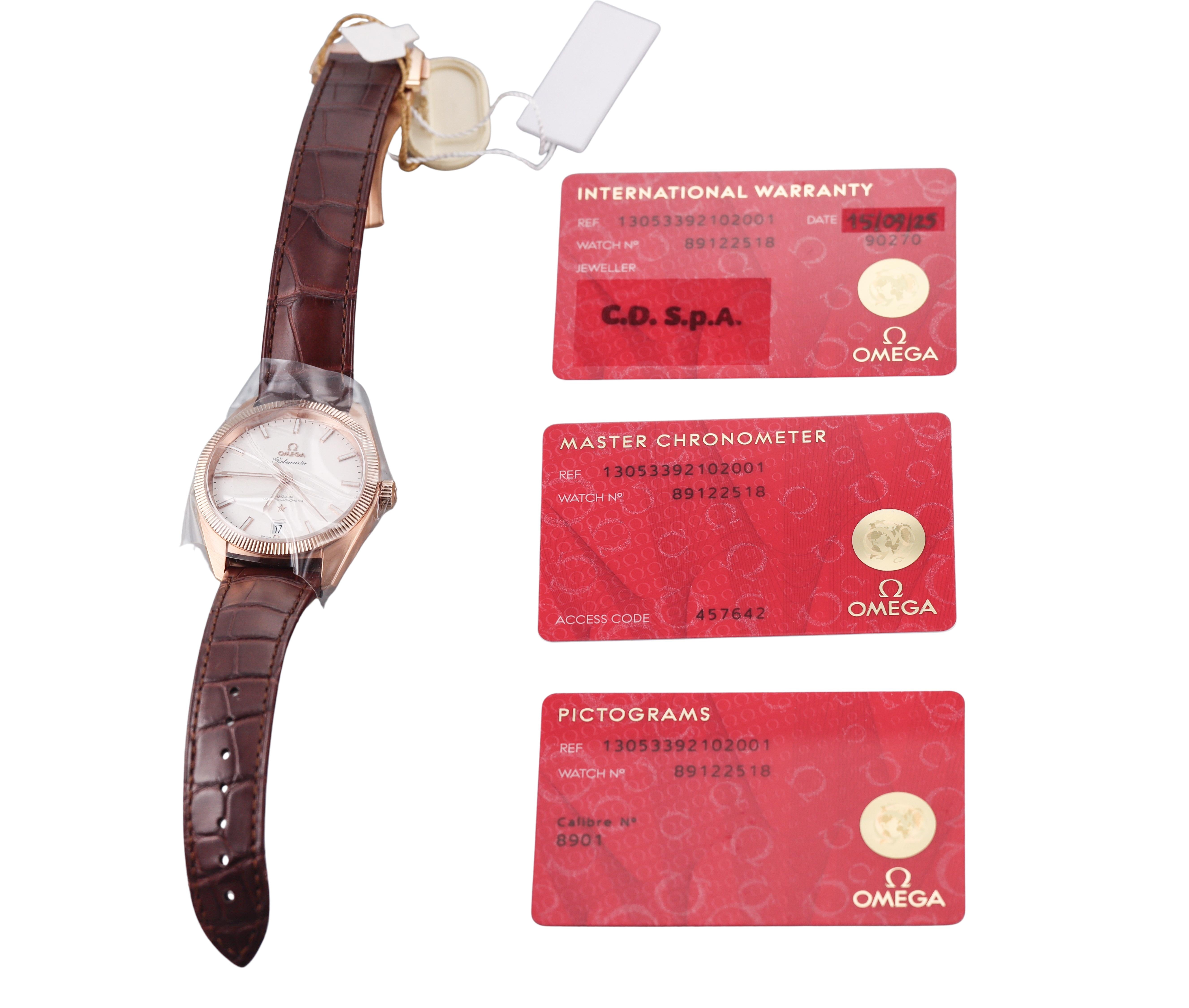 Omega Constellation Globemaster Gold Chronometer Watch 130.53.39.21.02.001