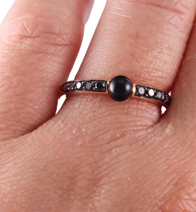 Pomellato M'ama non M'ama 18k Gold Black Diamond Onyx Ring