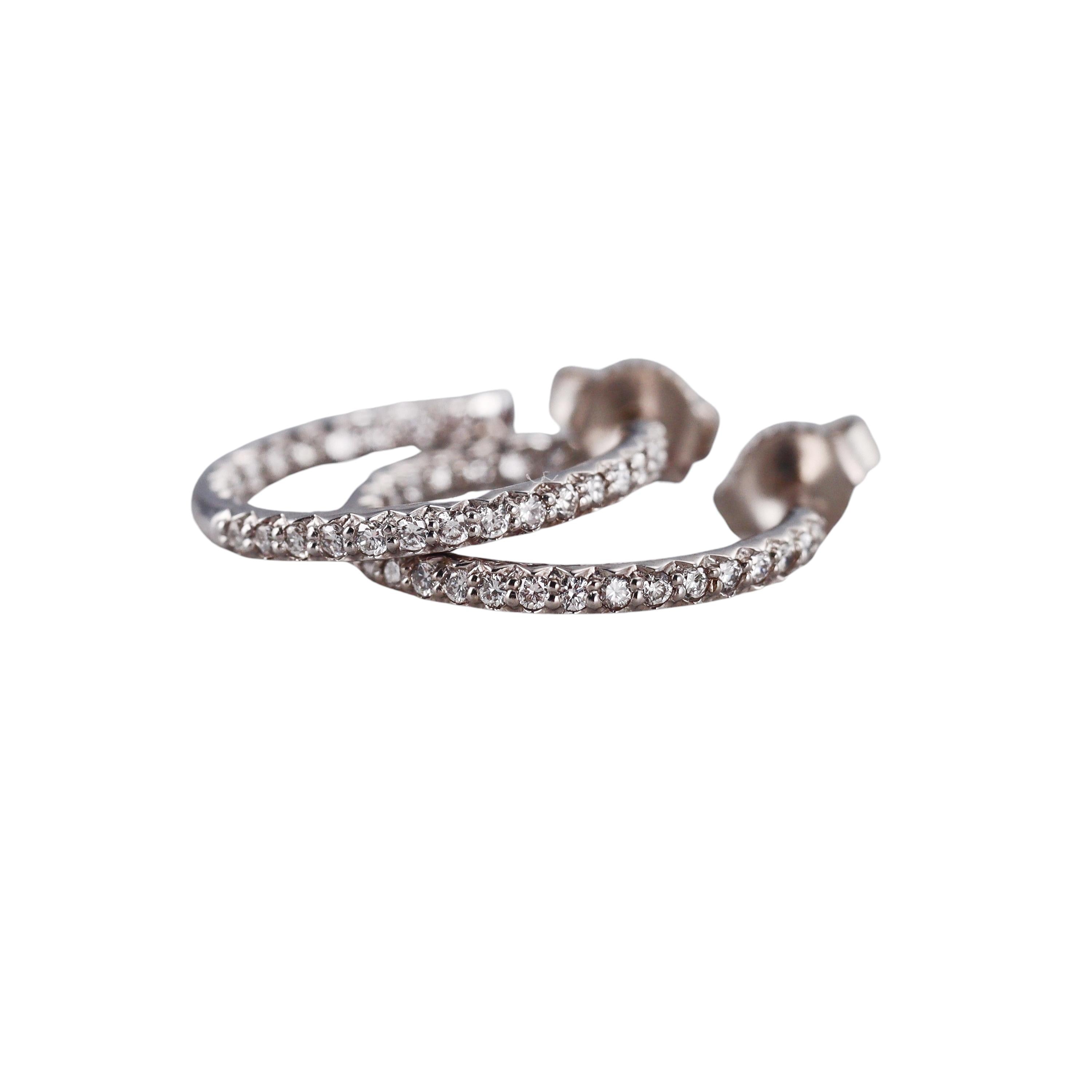 Roberto Coin Diamond Gold Hoop Earrings