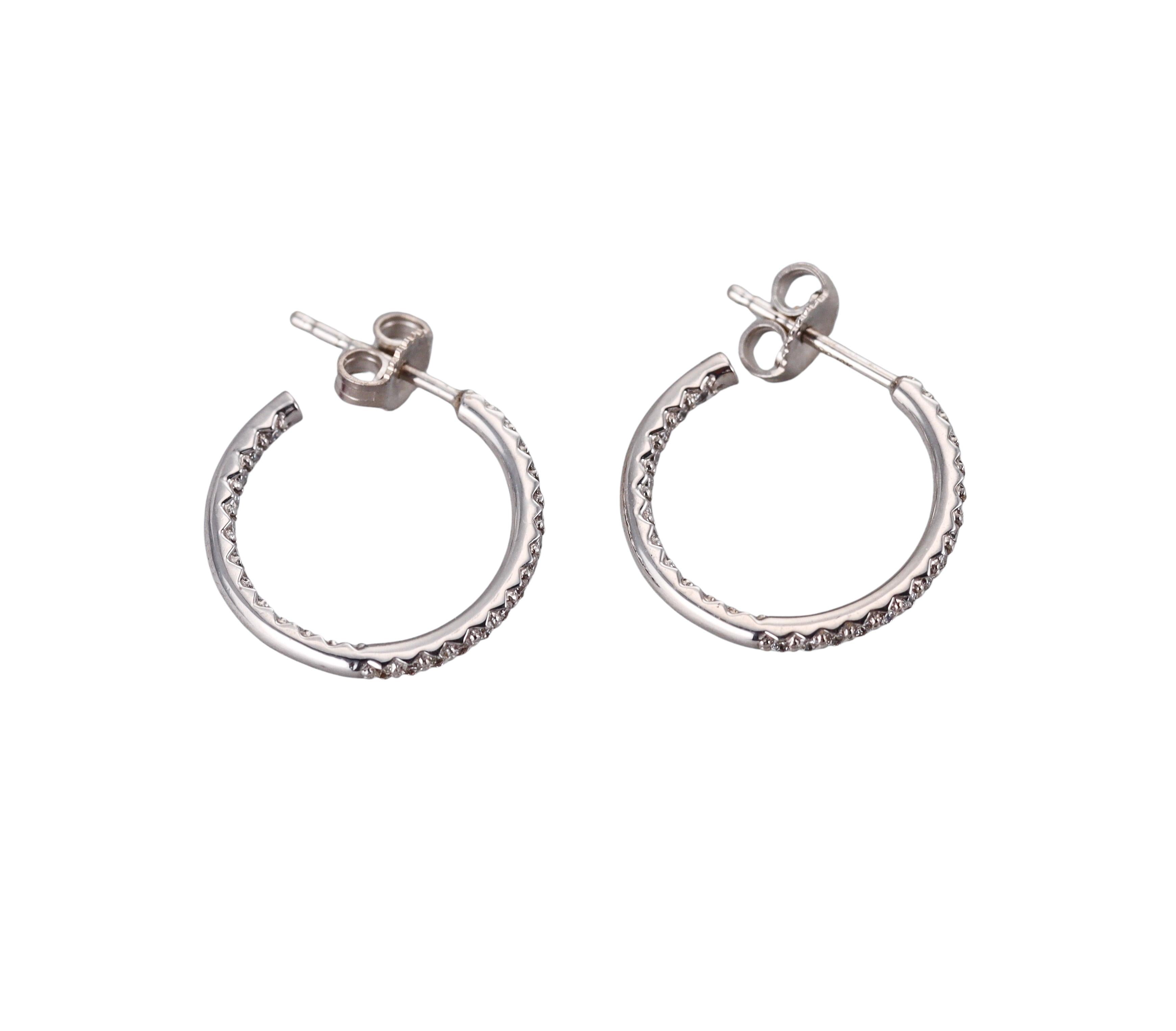 Roberto Coin Diamond Gold Hoop Earrings