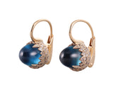 Pomellato Chimera 18k Gold Blue Topaz Diamond Earrings