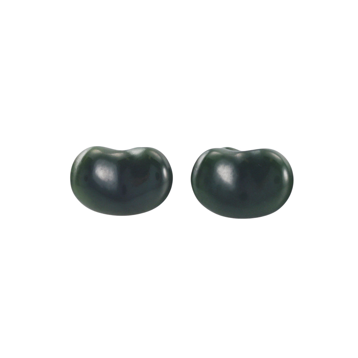 Tiffany & Co Elsa Peretti Nephrite Jade Silver Bean Cufflinks