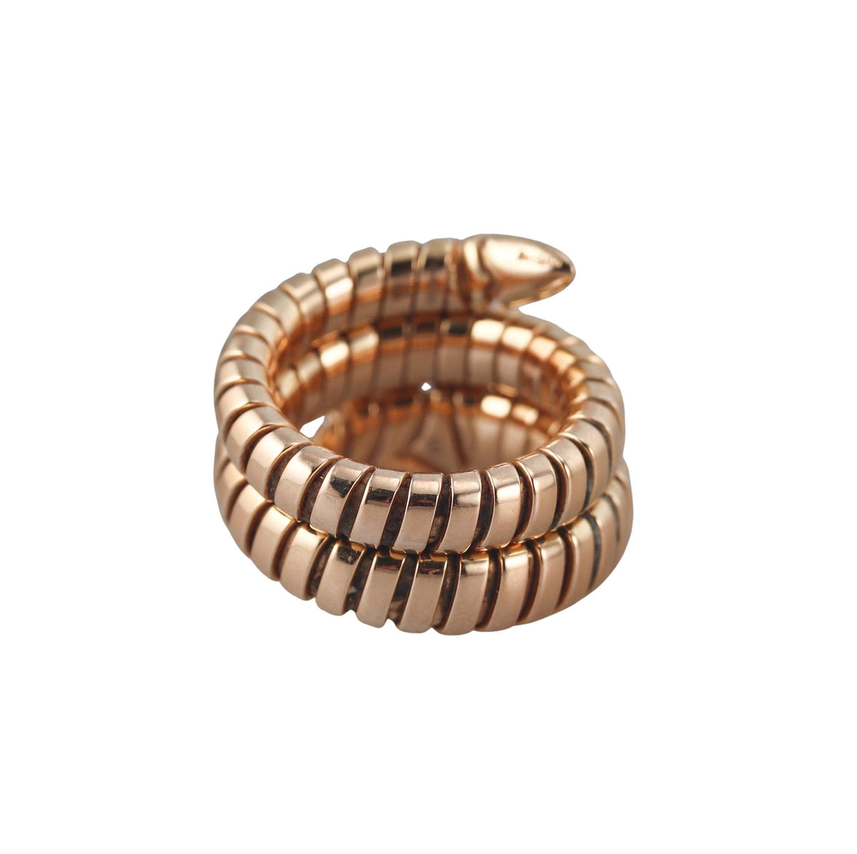Bulgari Serpenti Tubogas Rose Gold Diamond Coil Wrap Ring