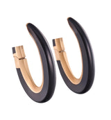 Pomellato Victoria 18k Gold Black Jet Hoop Earrings