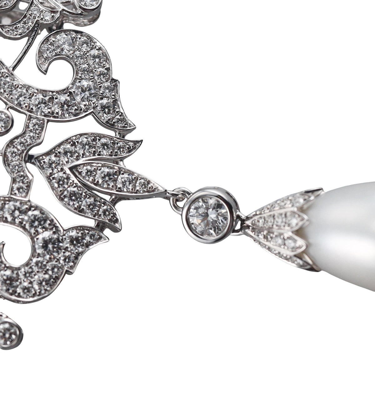 Diamond South Sea Pearl Gold Brooch Pin