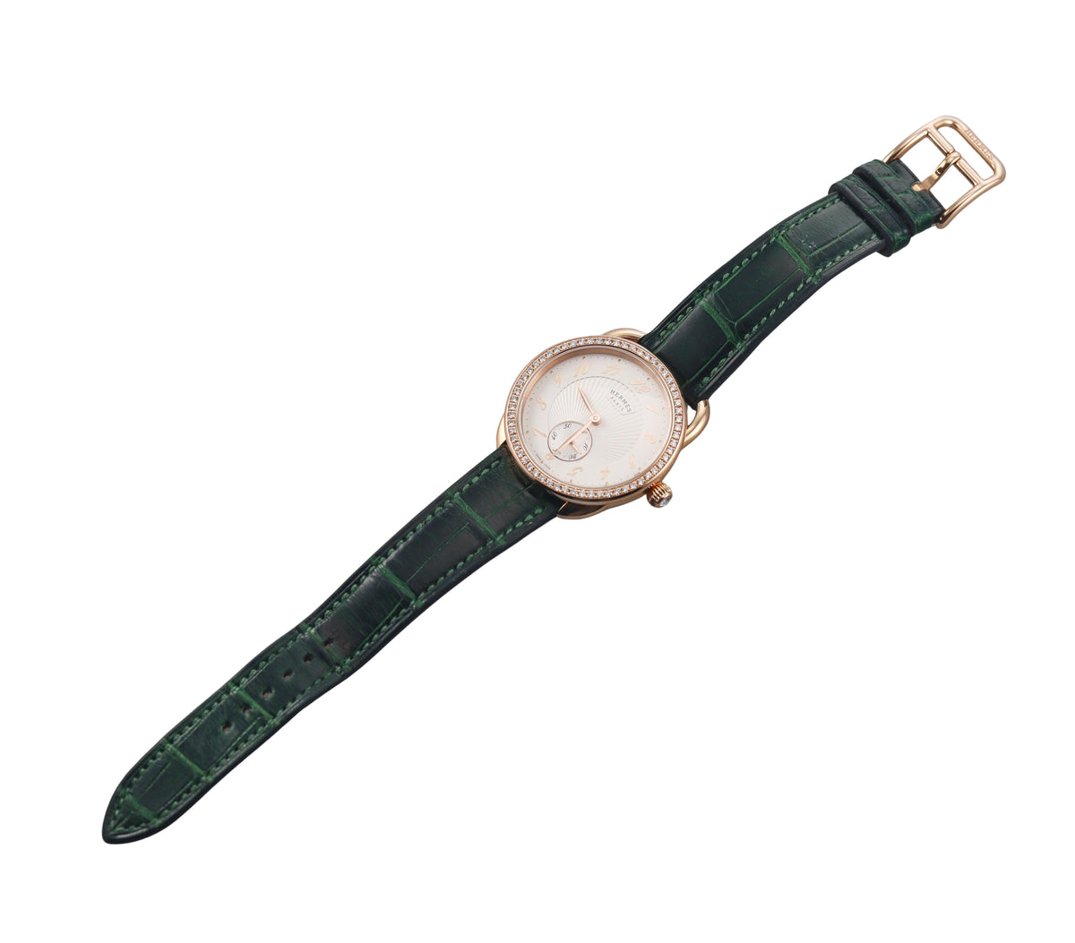 Hermes Arceau Ecuyere Rose Gold Diamond Watch AR6.671