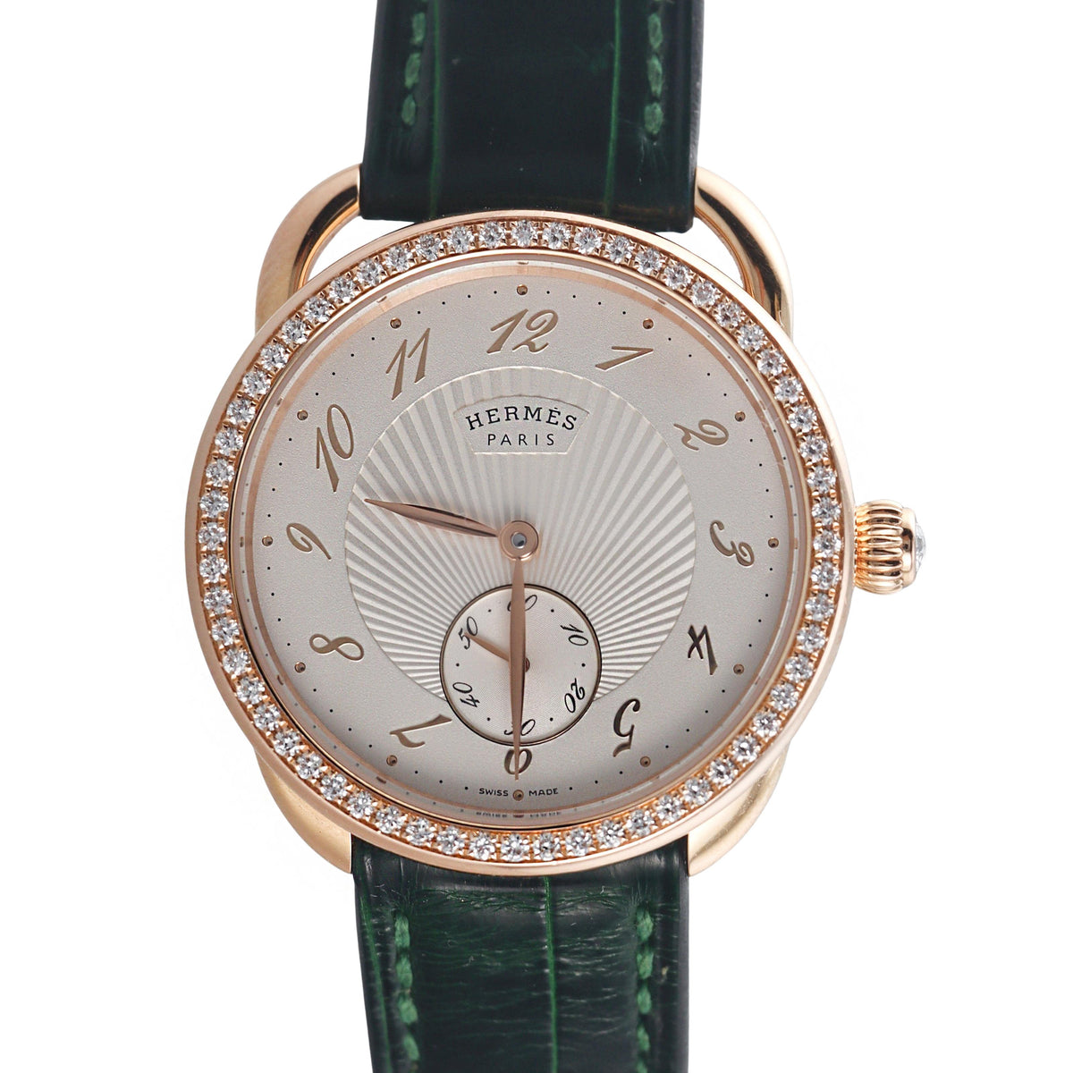 Hermes Arceau Ecuyere Rose Gold Diamond Watch AR6.671