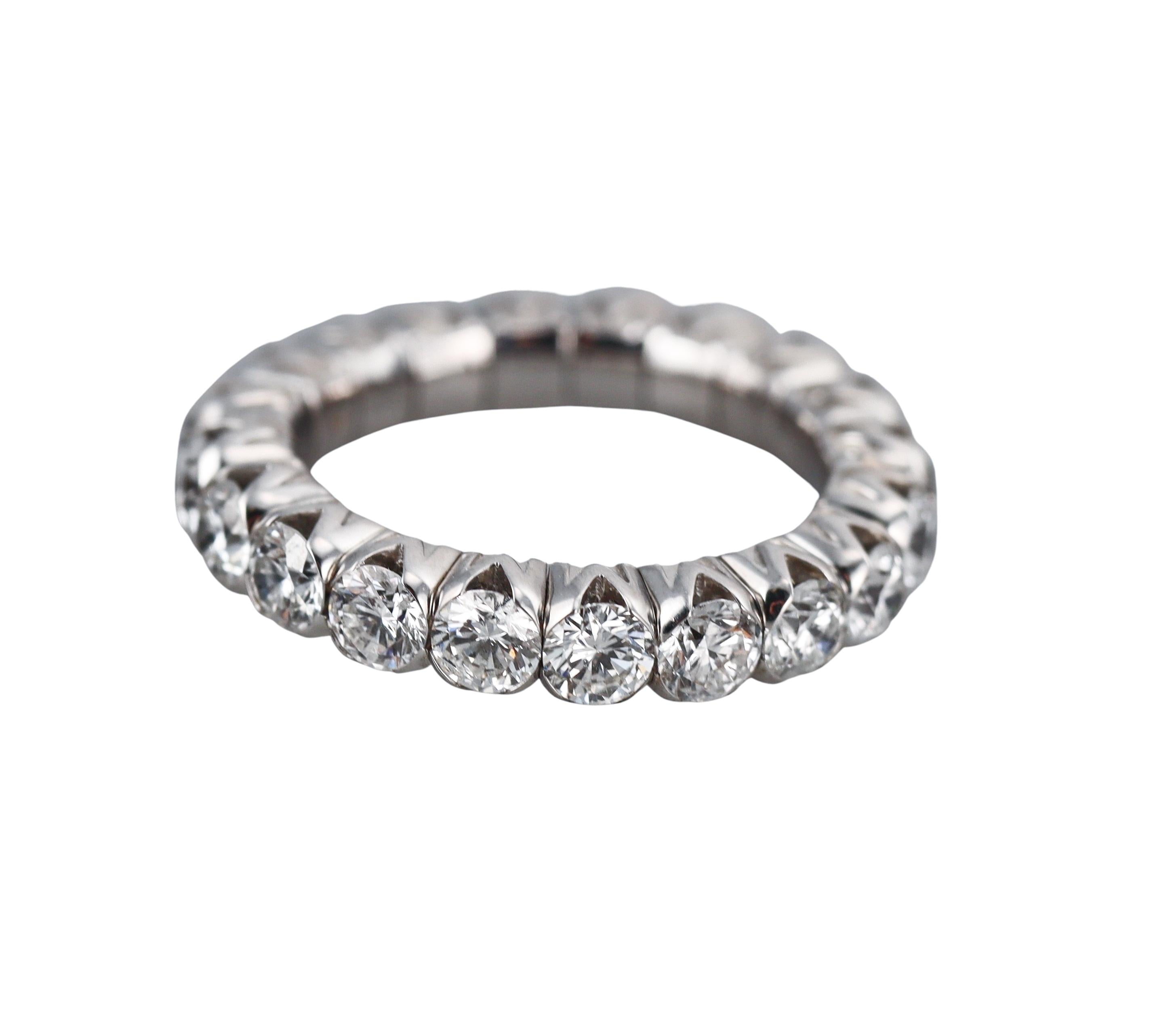 Mattioli X-Band 3.60ctw Diamond Gold Flexible Eternity Band Ring