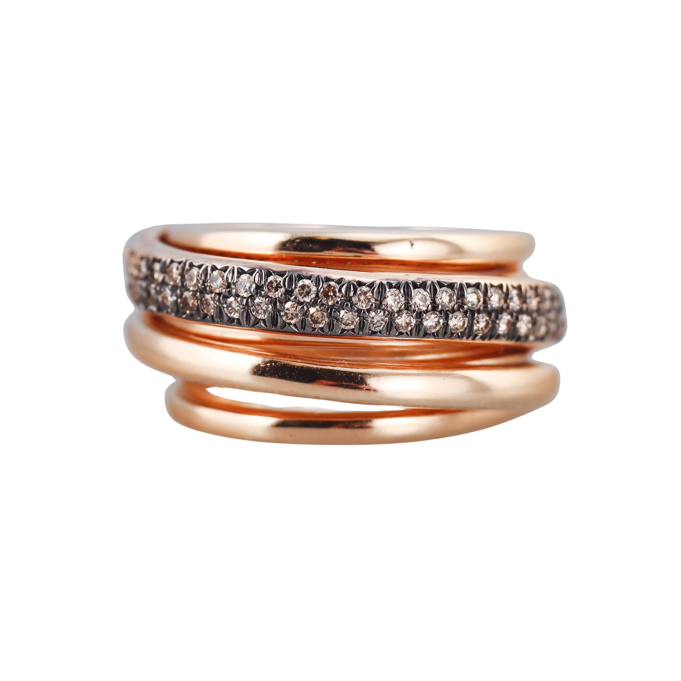 Mattioli Tibet Fancy Diamond Rose Gold Band Ring