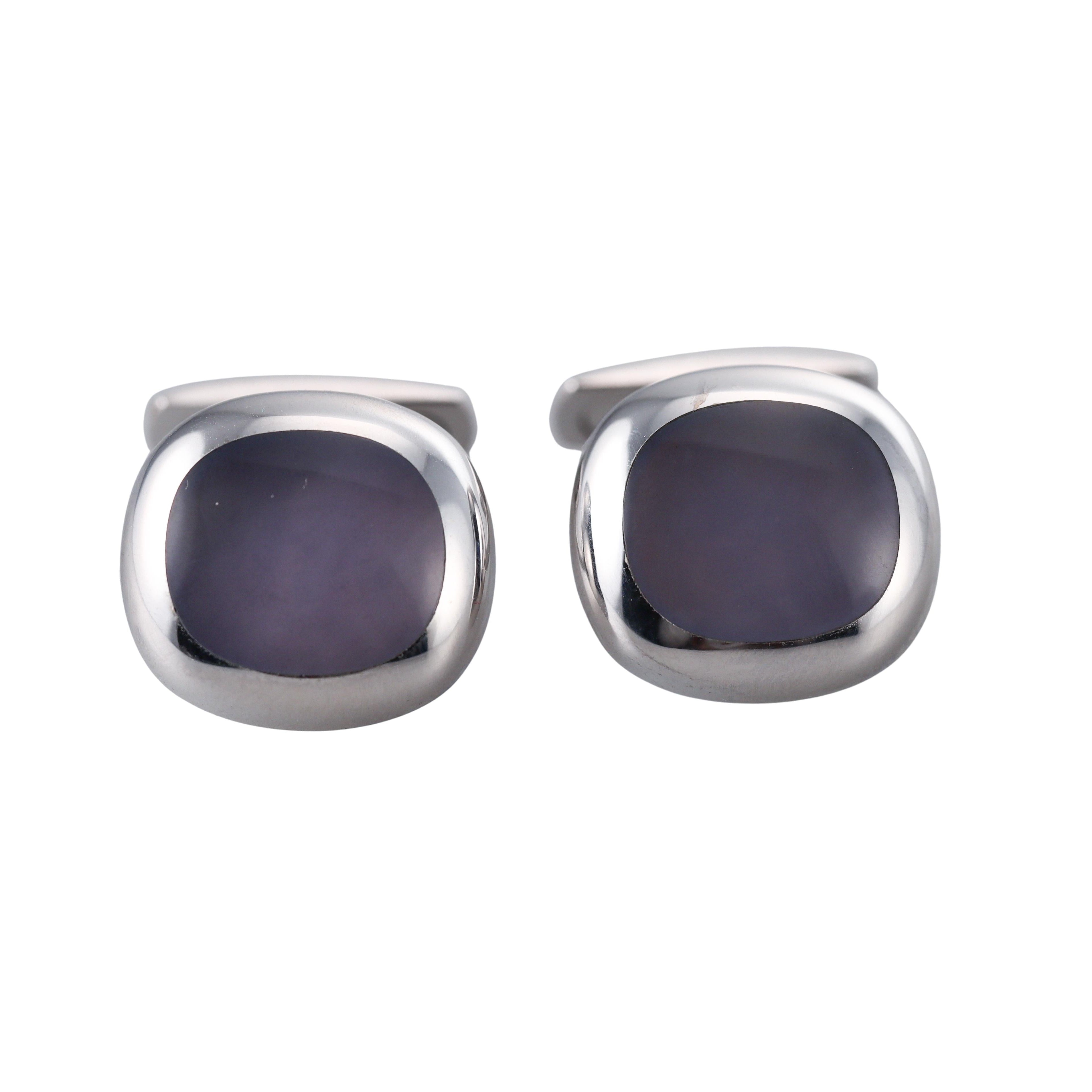 Bucherer Gold Chalcedony Cufflinks