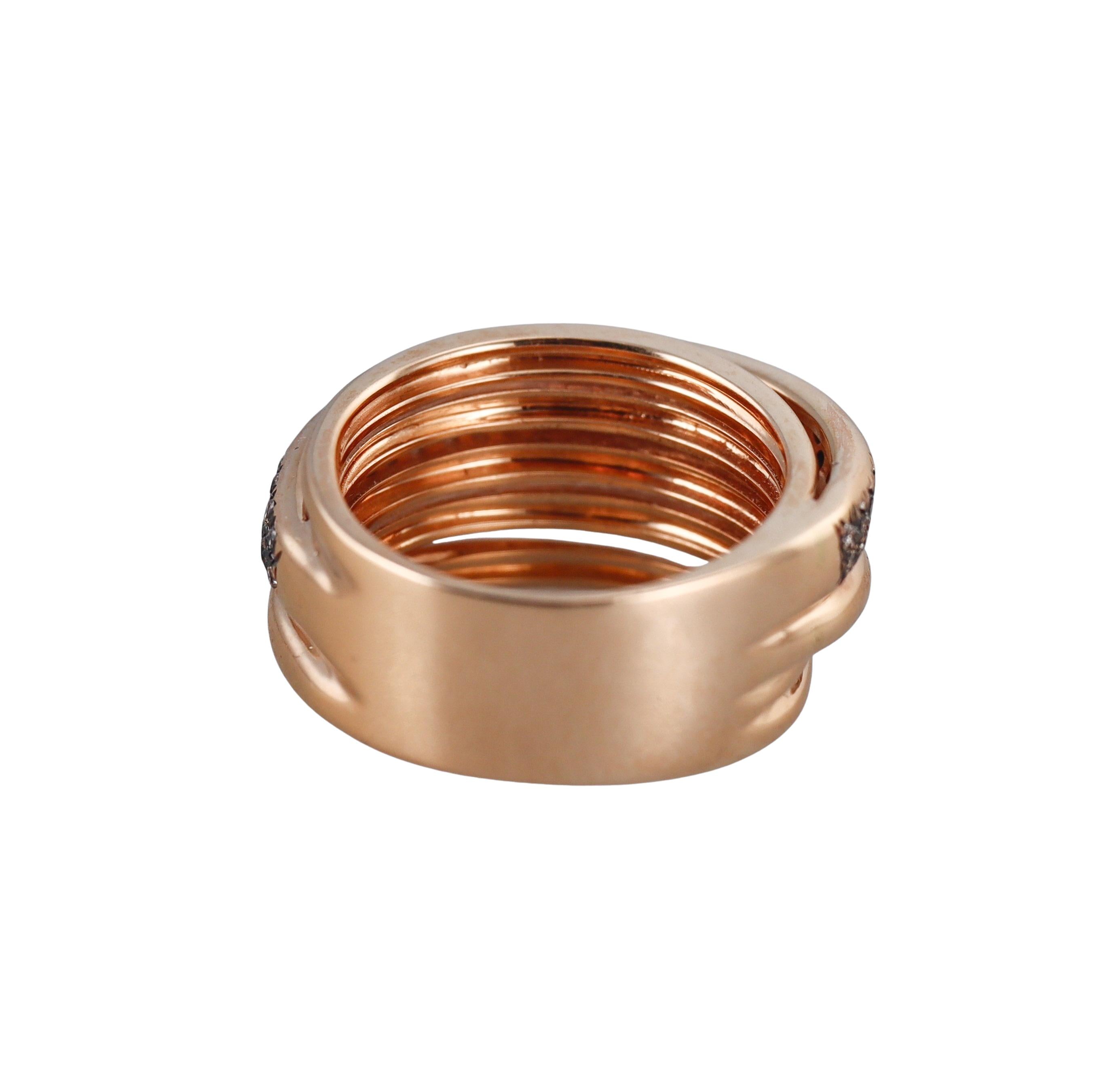 Mattioli Tibet Fancy Diamond Rose Gold Band Ring