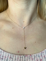 Mimi Milano Freevola Diamond Gold Butterfly Lariat Pendant Necklace