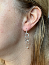 Mimi Milano White Topaz Diamond Gold Chandelier Earrings