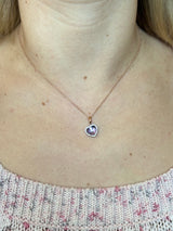 Mimi Milano Juliet Amethyst Diamond Heart Pendant Gold Necklace