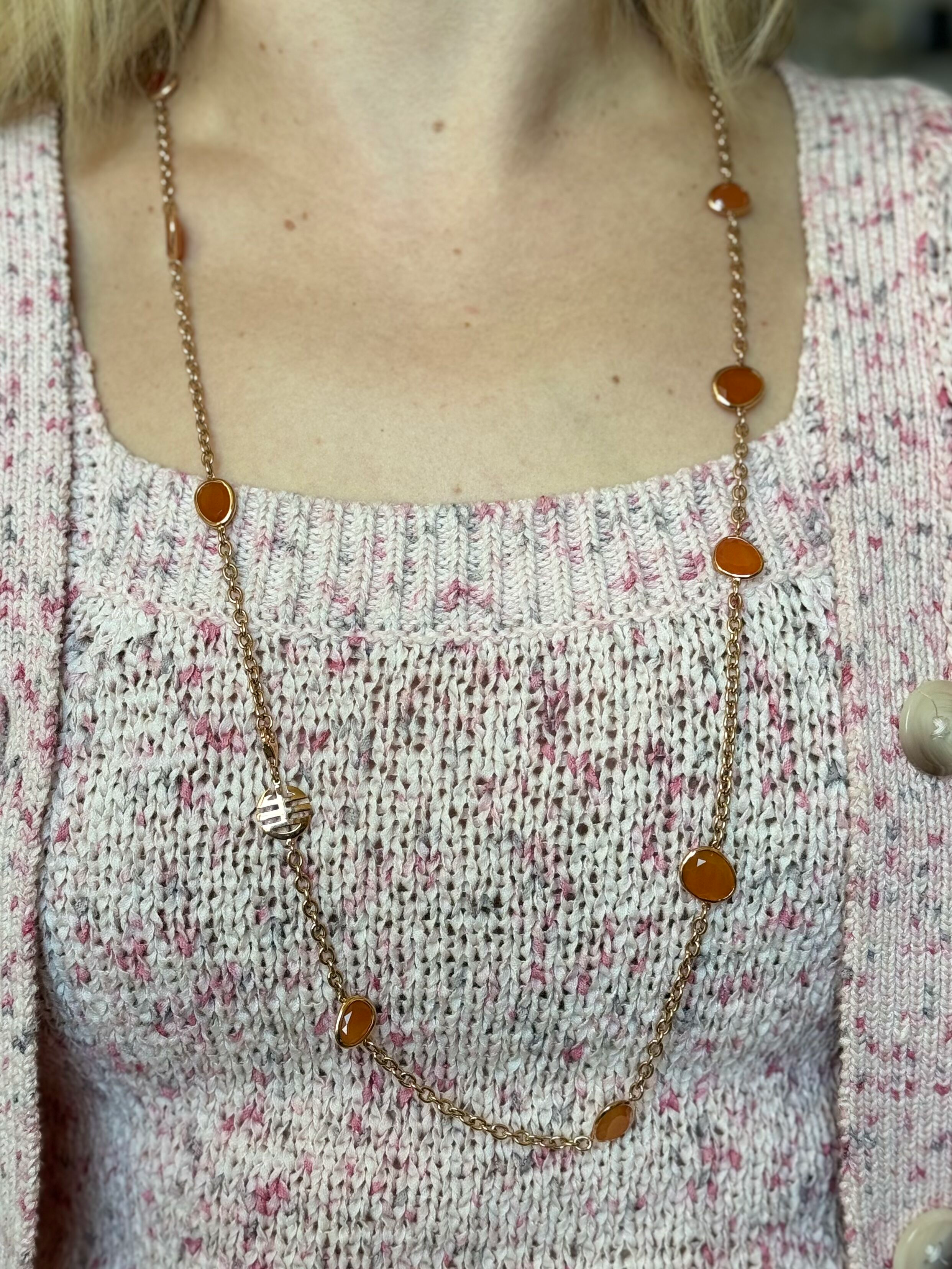 Mimi Milano Talita Carnelian Gold Necklace