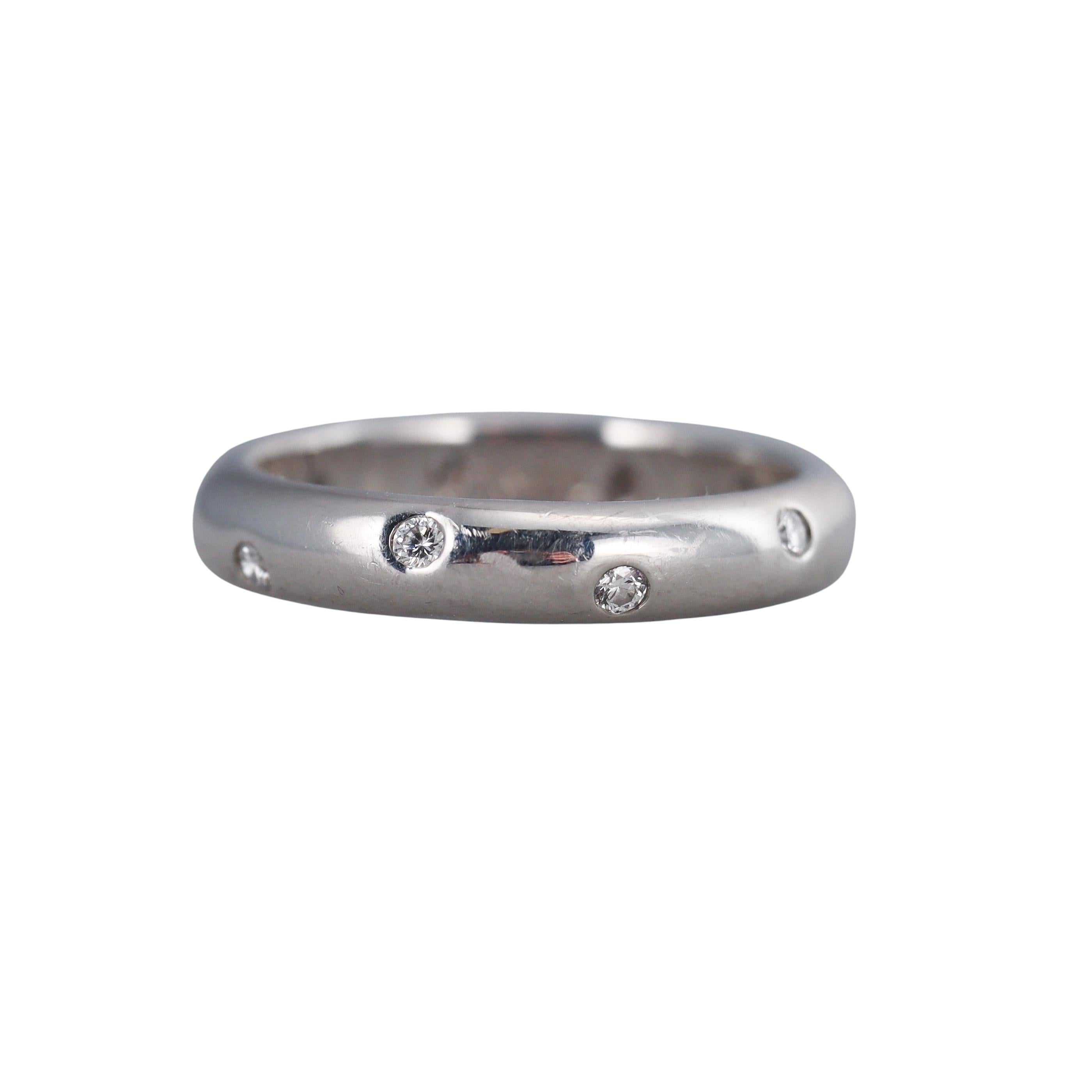 Tiffany & Co Etoile Platinum Diamond 4mm Wedding Band Ring