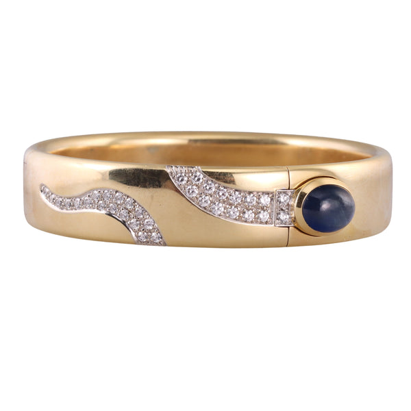 Pomellato Gold Diamond Sapphire Bangle Bracelet