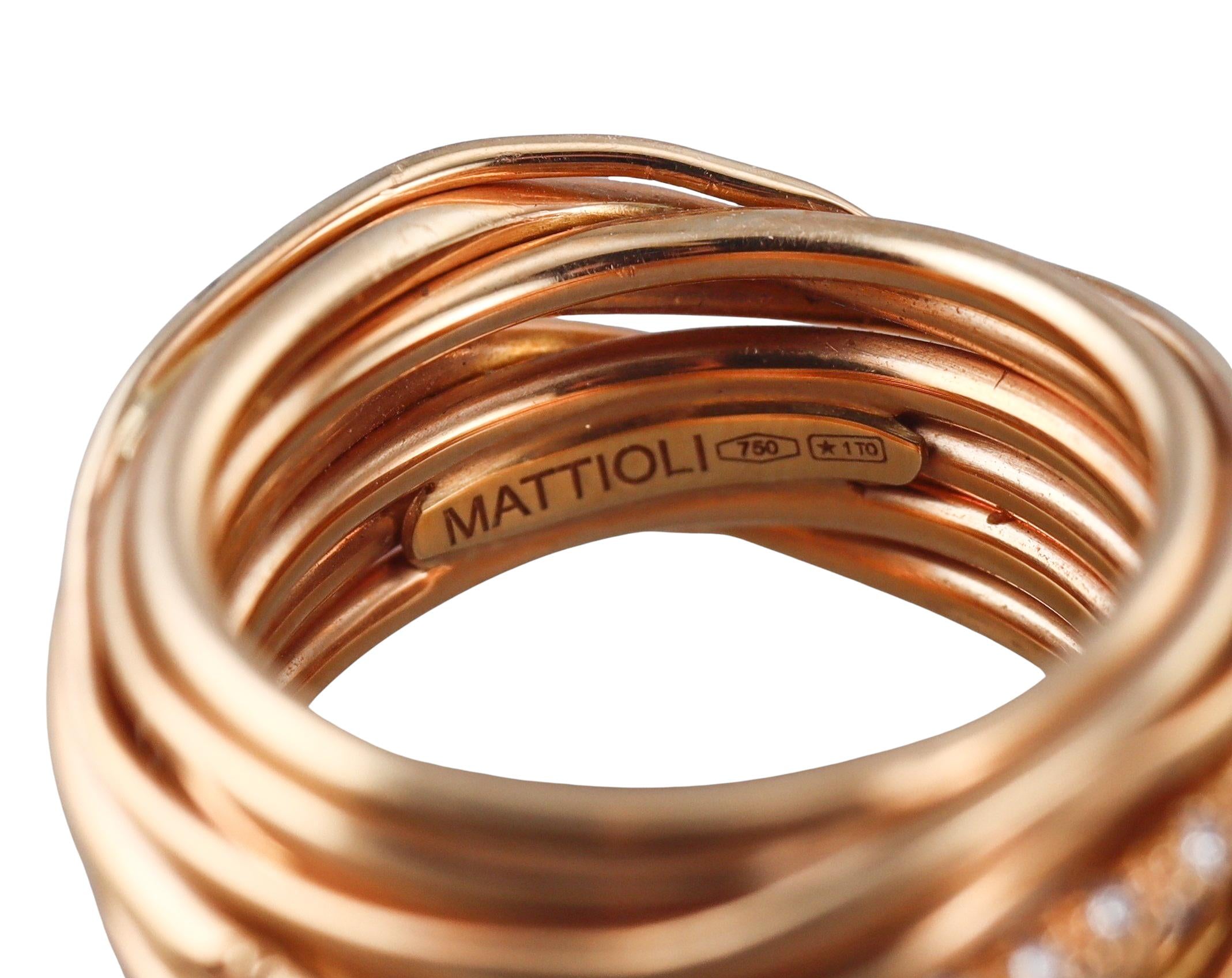 Mattioli Tibet Rose Gold Diamond Band Ring