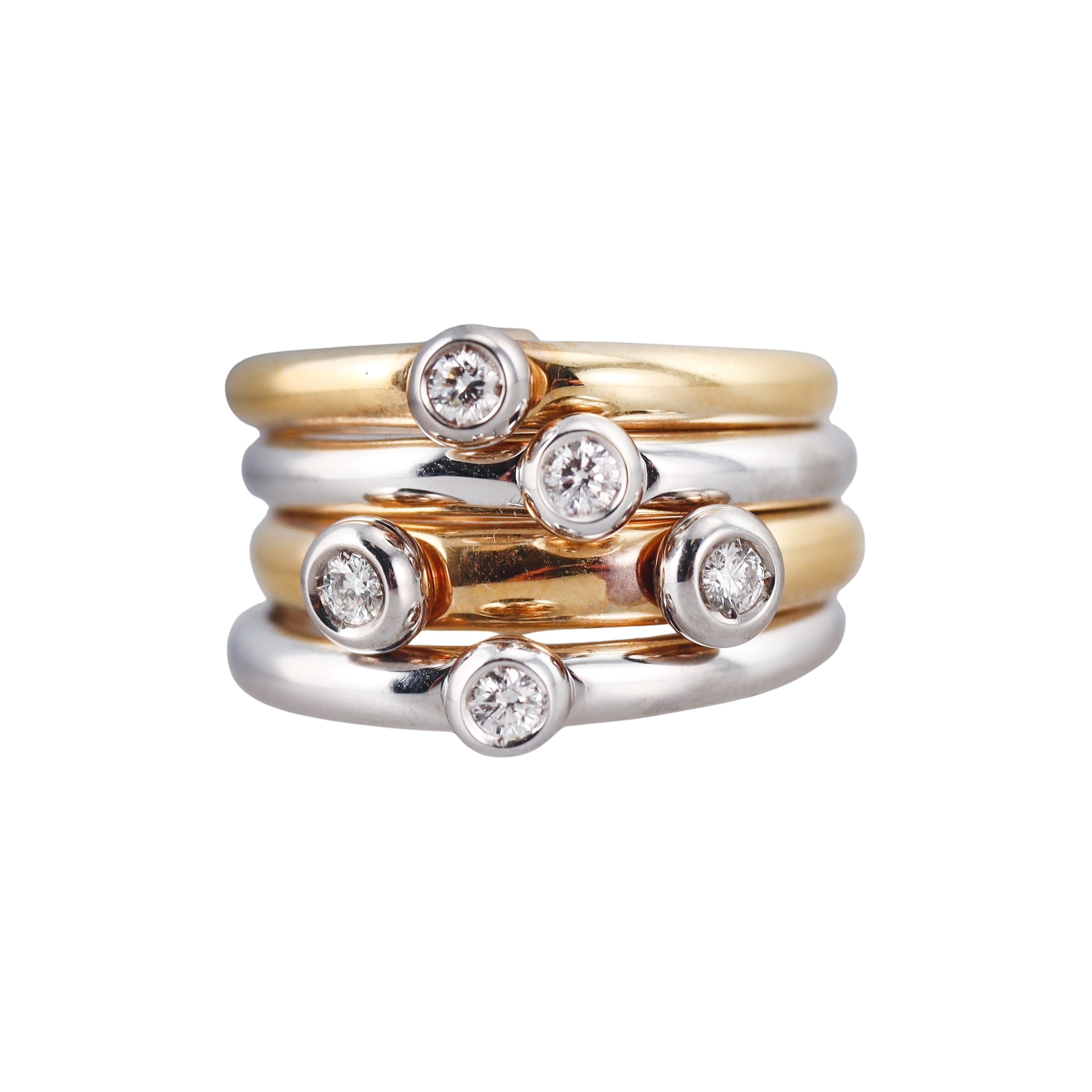 Mattioli Tibet Rose White Gold Diamond Band Ring