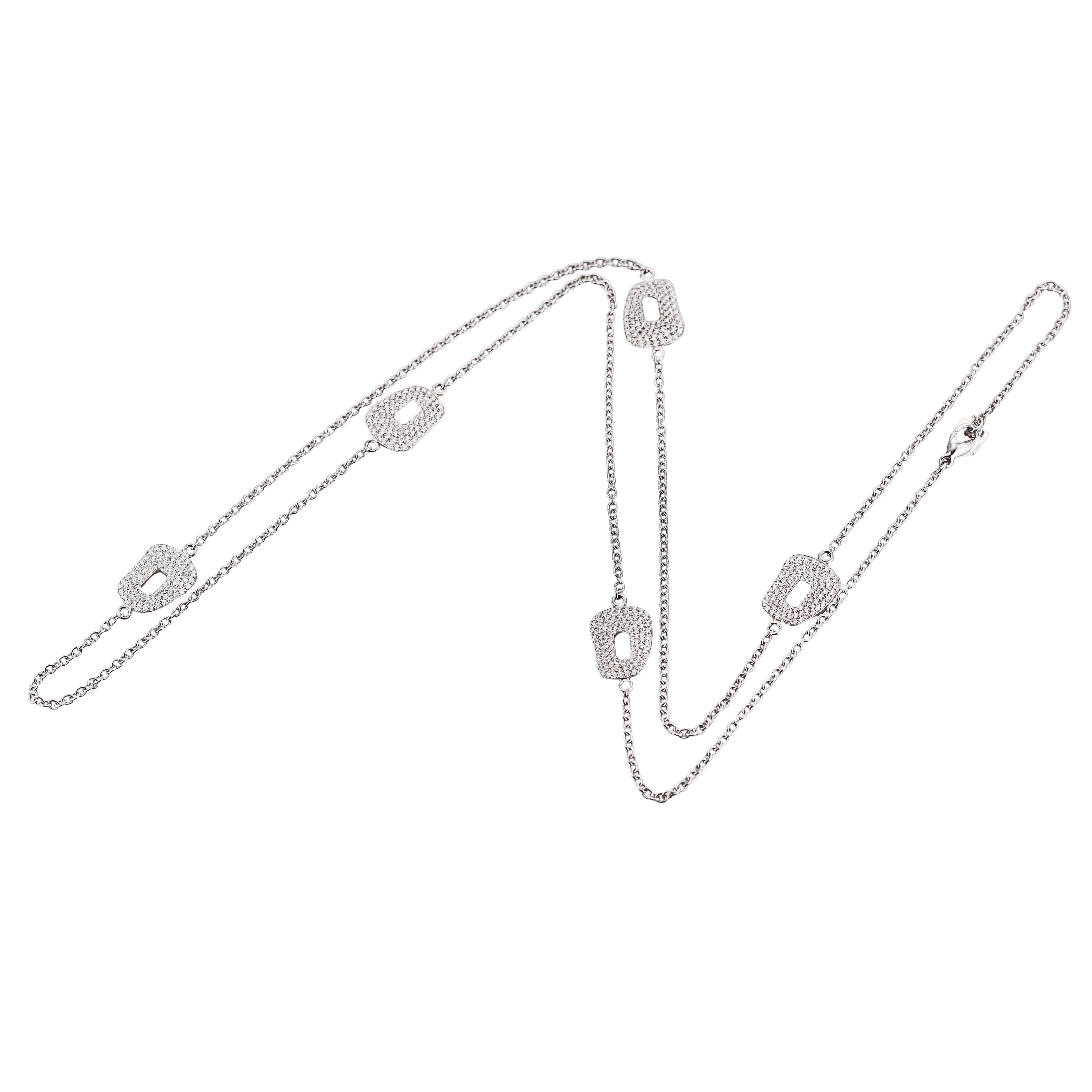 Mattioli Puzzle Sautoir Diamond White Gold Long Necklace