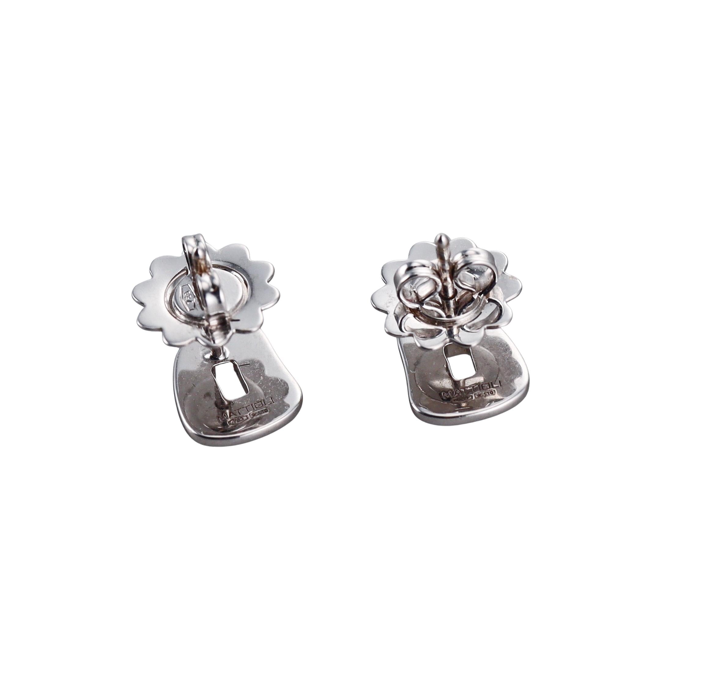 Mattioli Puzzle Diamond White Gold Mini Earrings