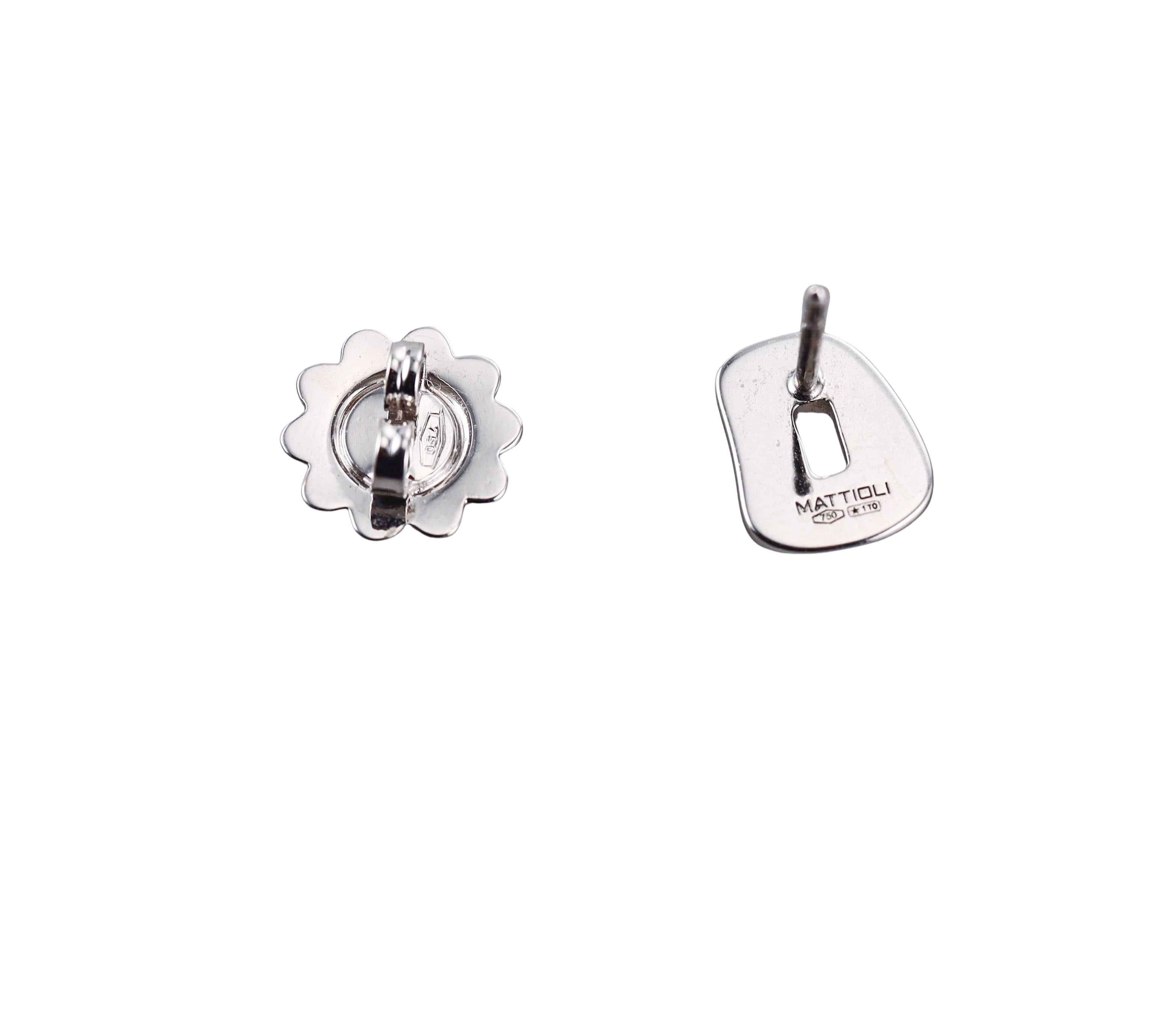 Mattioli Puzzle Diamond White Gold Mini Earrings