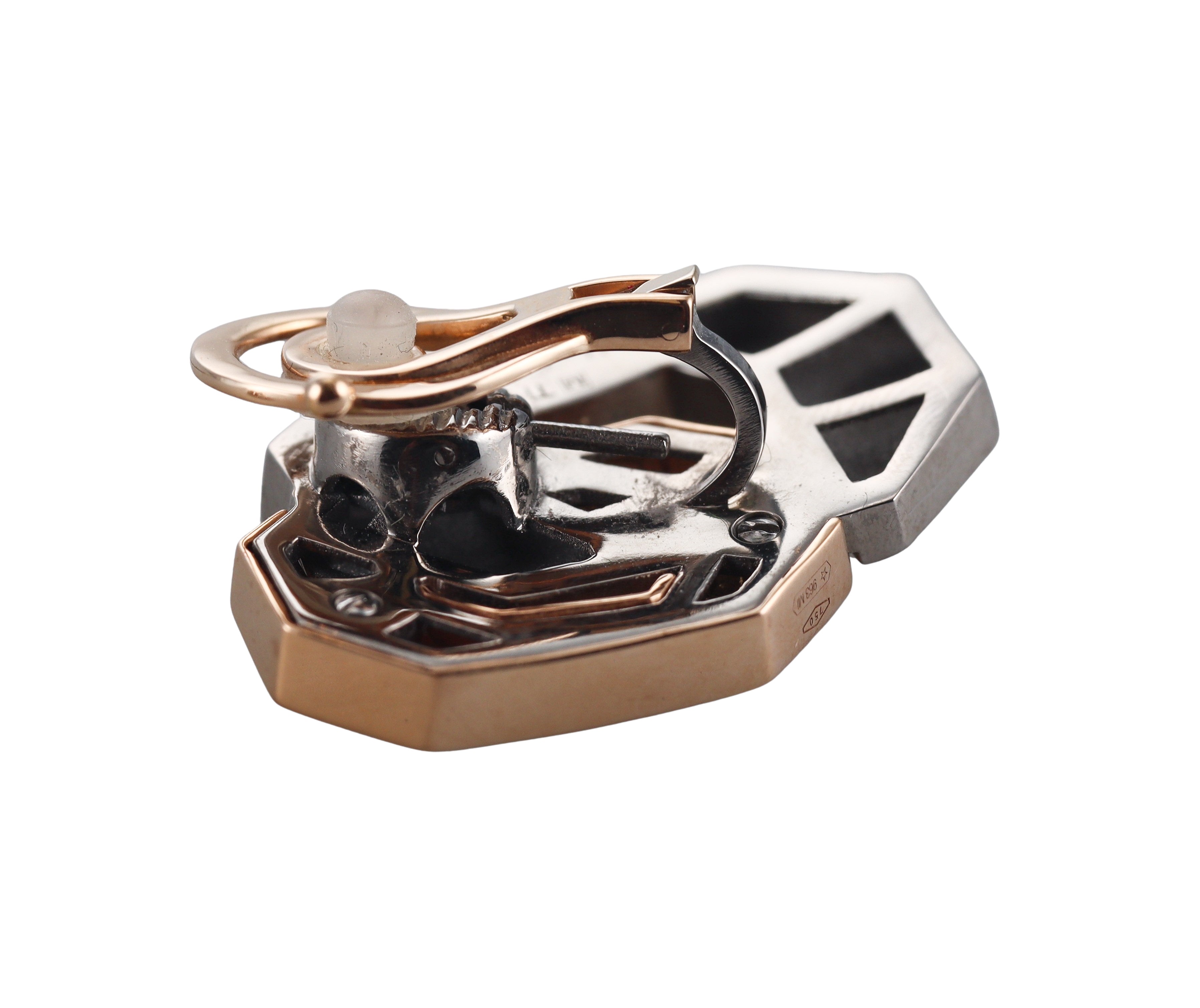 Sabbadini Titanium Rose Gold Link Earrings