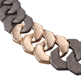 Sabbadini Titanium Rose Gold Link Necklace